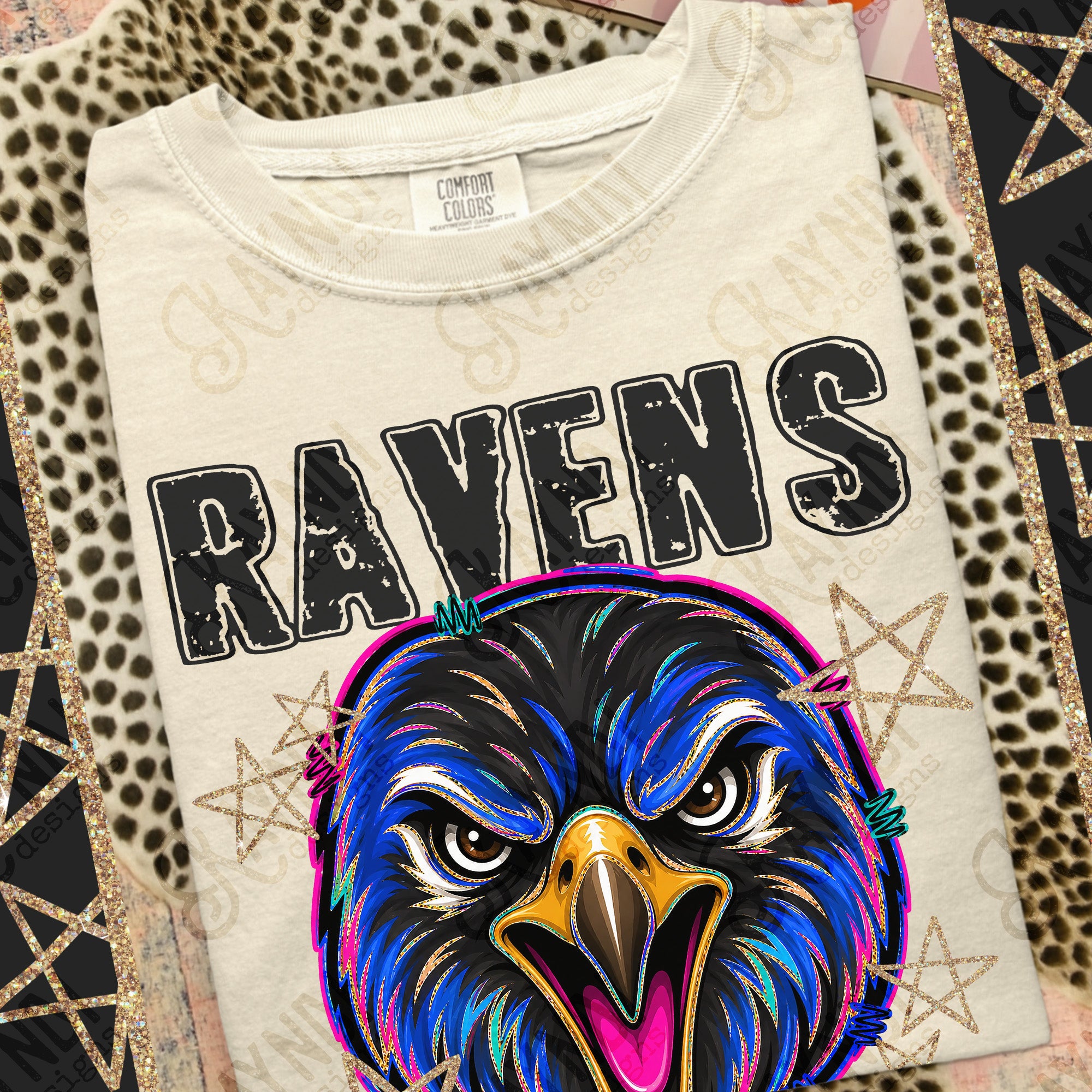 Grunge Varsity Ravens 4 mockup