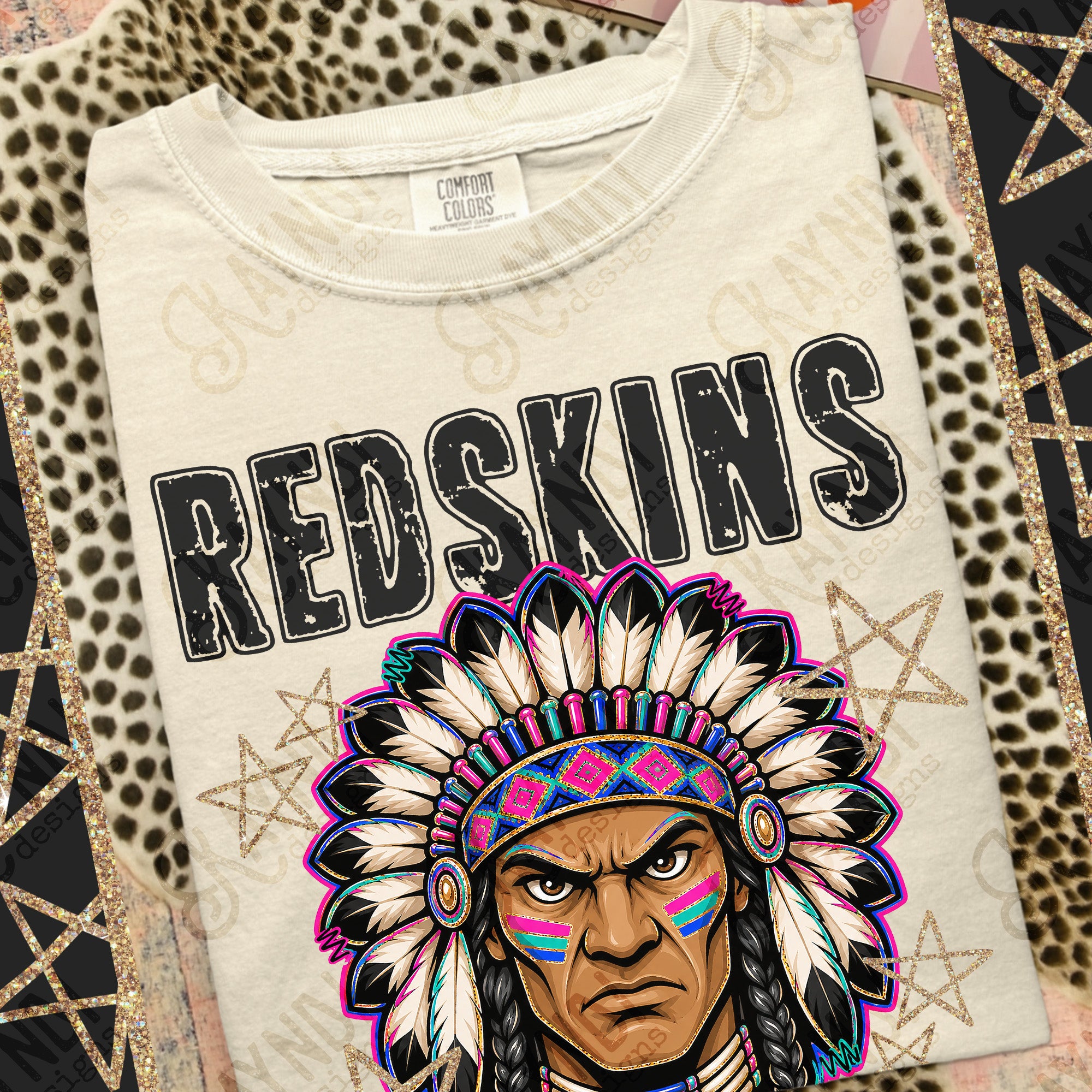 Grunge Varsity Redskins 3 mockup