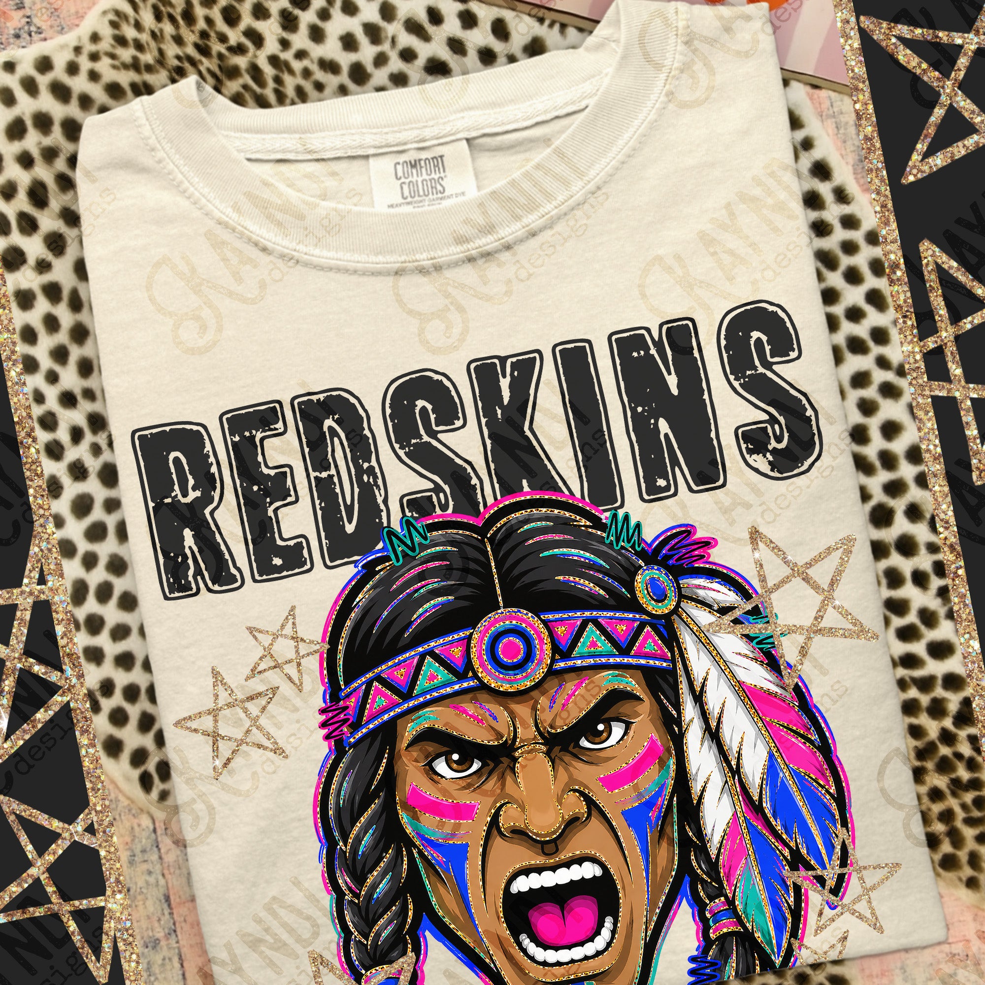 Grunge Varsity Redskins 4 mockup