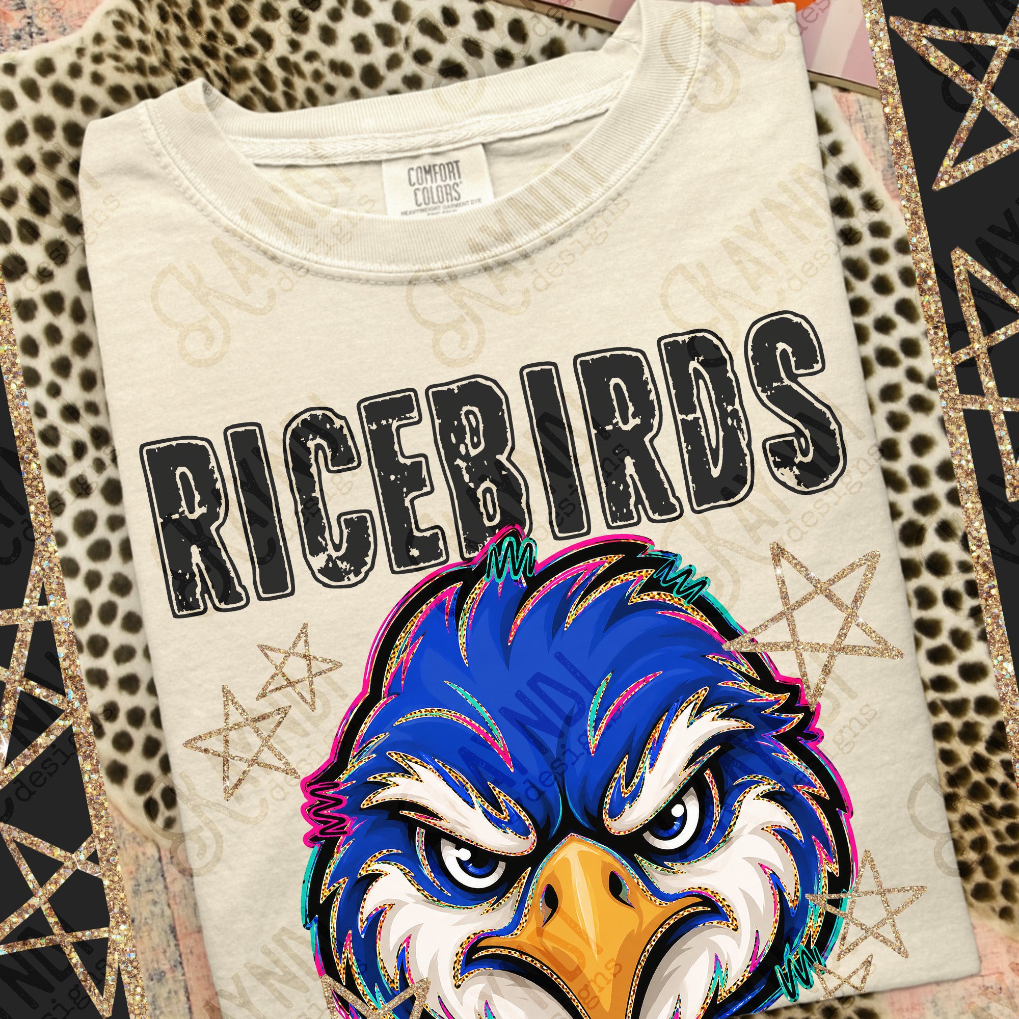 Grunge Varsity Ricebirds mockup