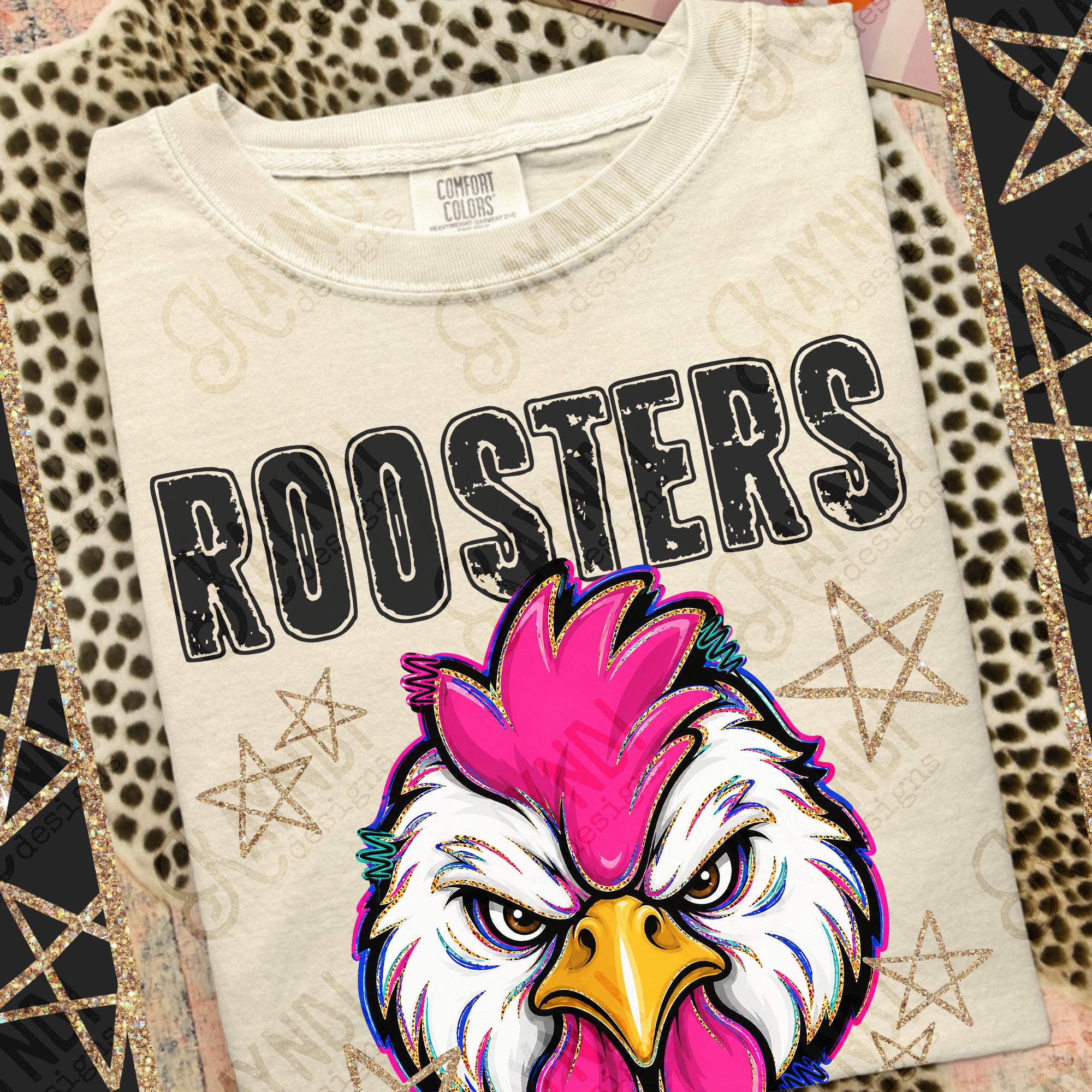Grunge Varsity Roosters mockup