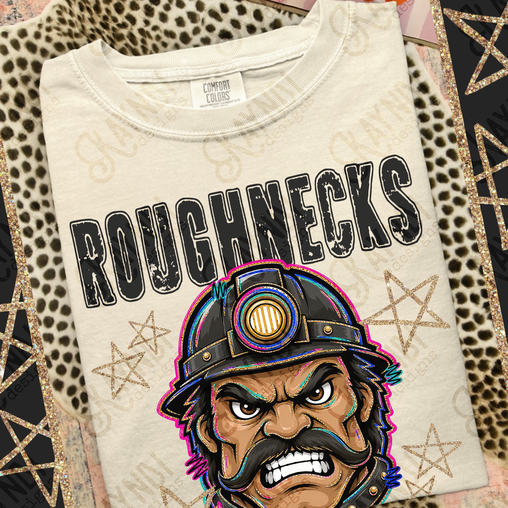 Grunge Varsity Roughnecks mockup