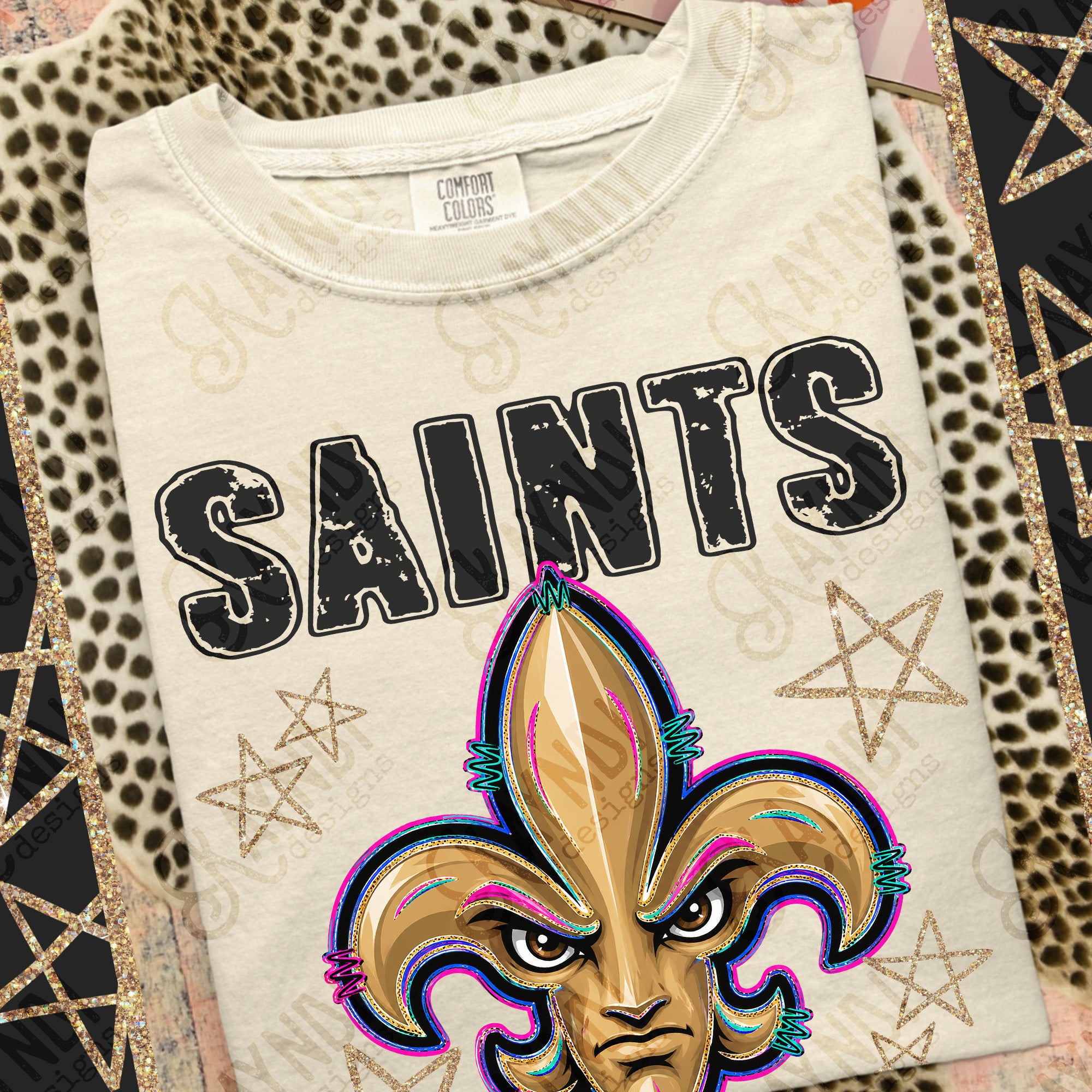 Grunge Varsity Saints mockup