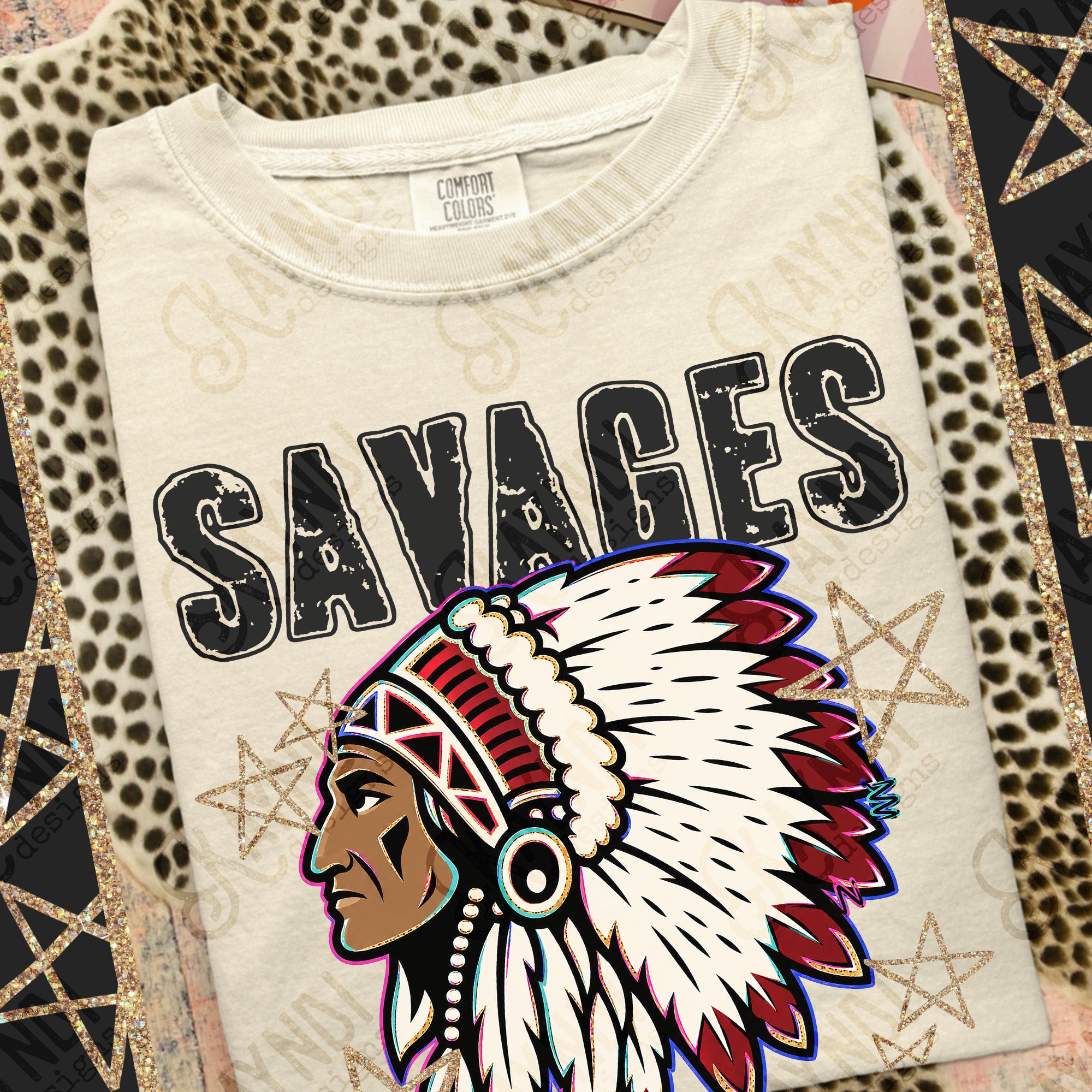 Grunge Varsity Savages mockup