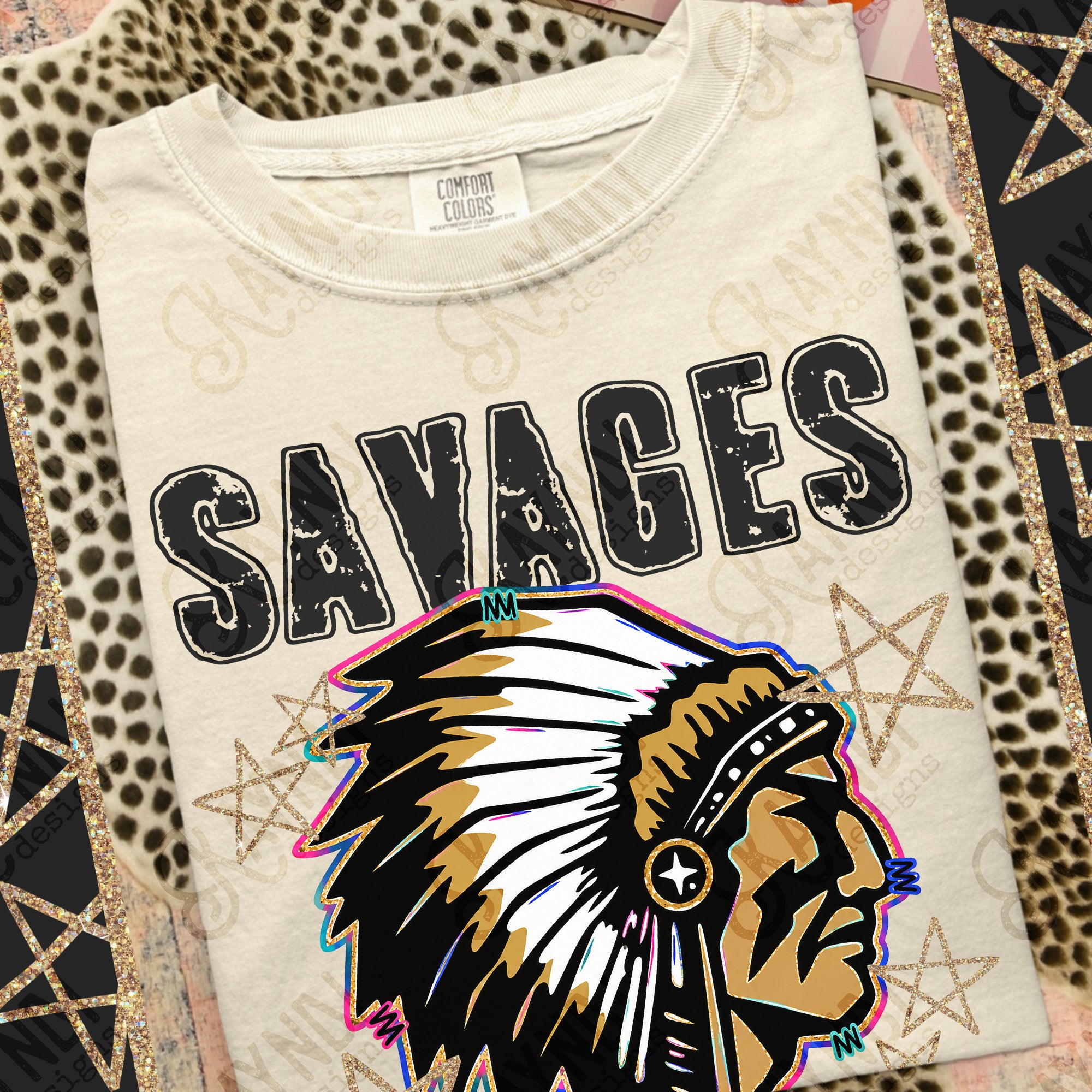 Grunge Varsity Savages 3 mockup