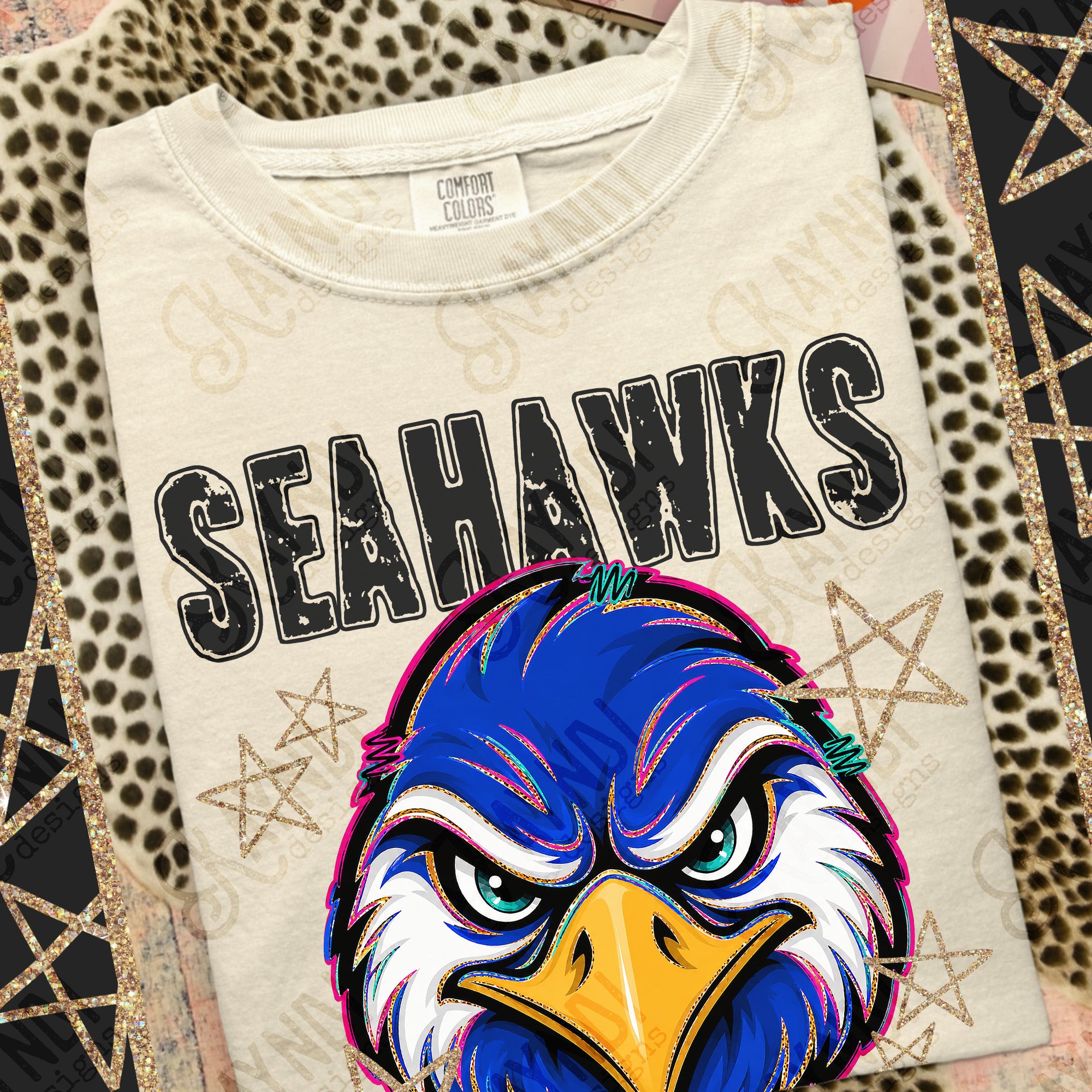 Grunge Varsity Seahawks mockup
