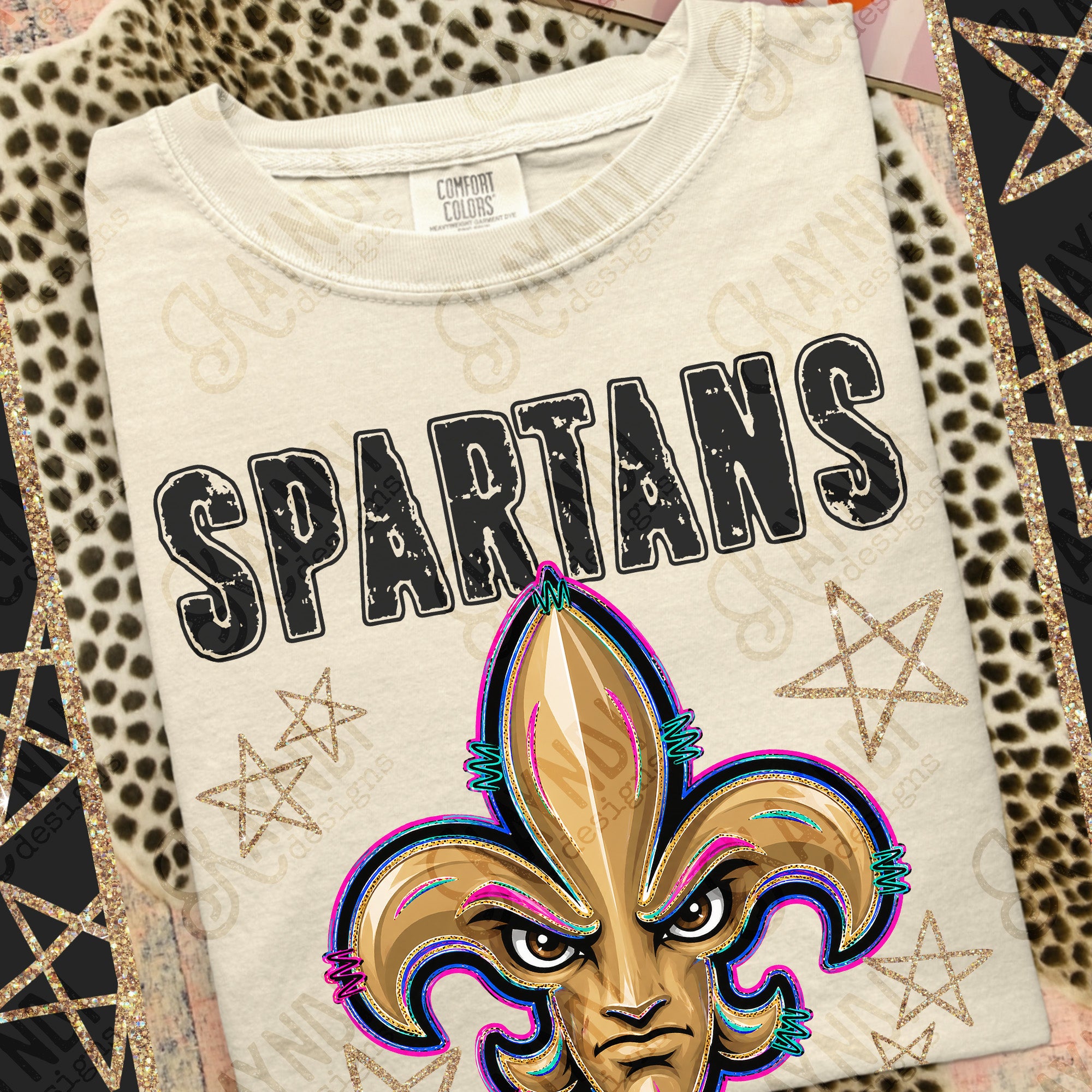 Grunge Varsity Spartans mockup
