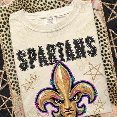 Grunge Varsity Spartans mockup