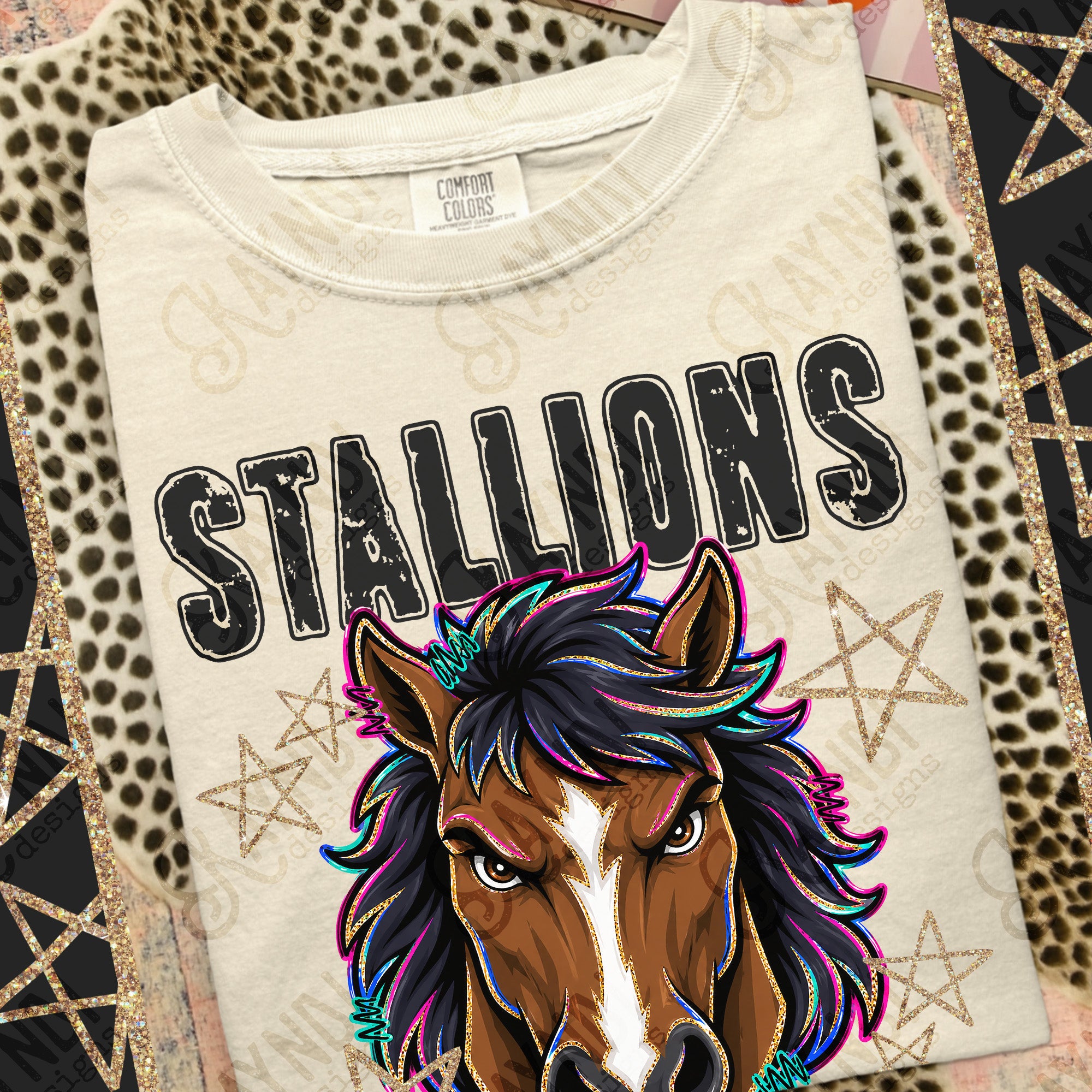 Grunge Varsity Stallions 7 mockup