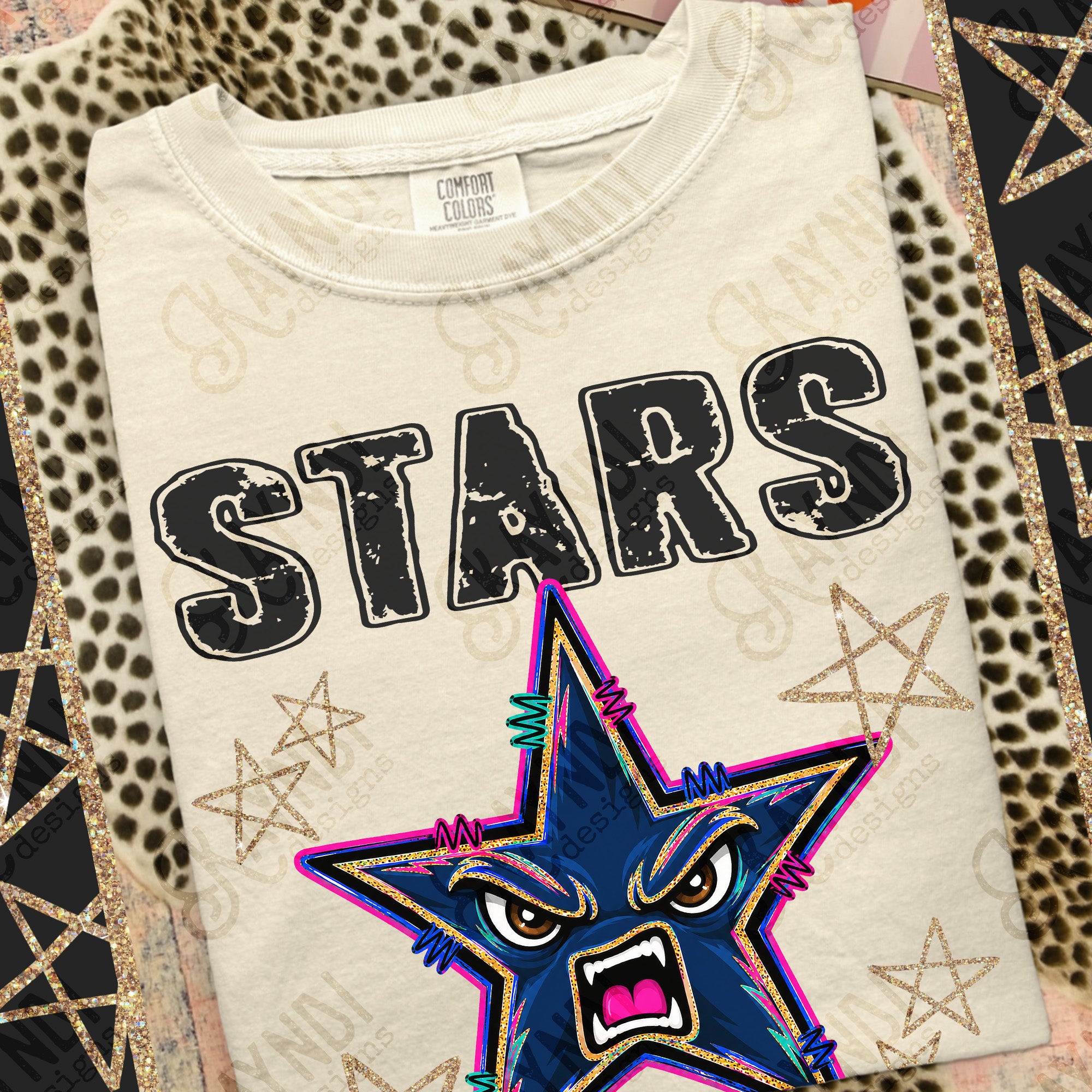 Grunge Varsity Stars mockup
