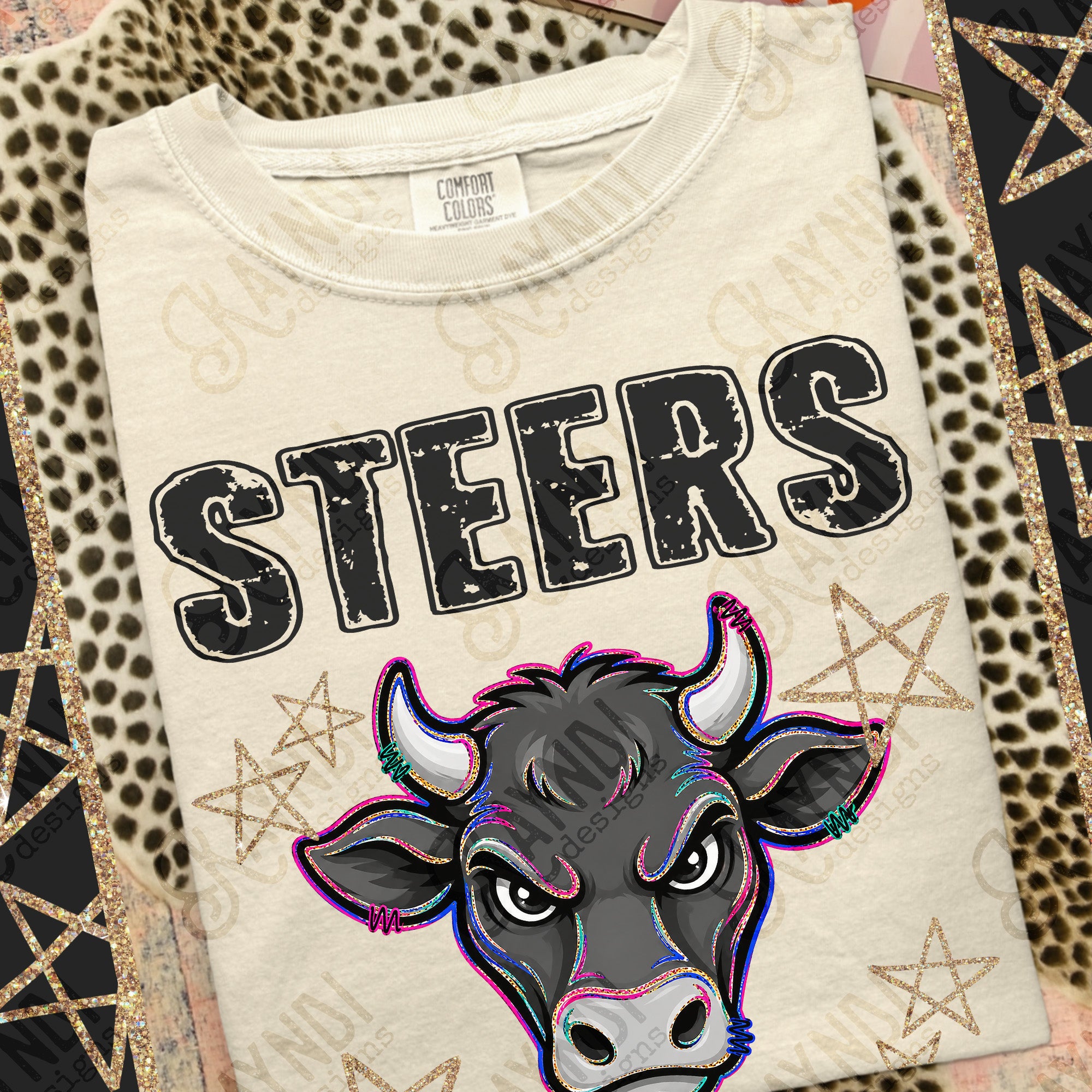 Grunge Varsity Steers mockup
