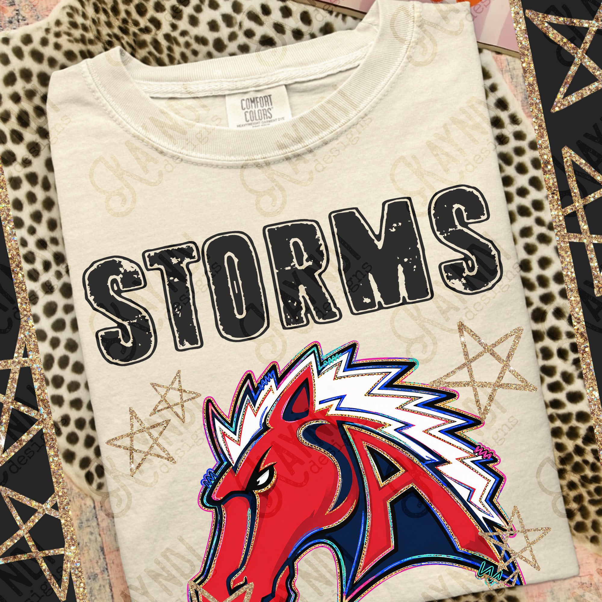 Grunge Varsity Storms mockup
