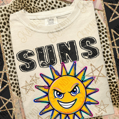 Grunge Varsity Suns mockup