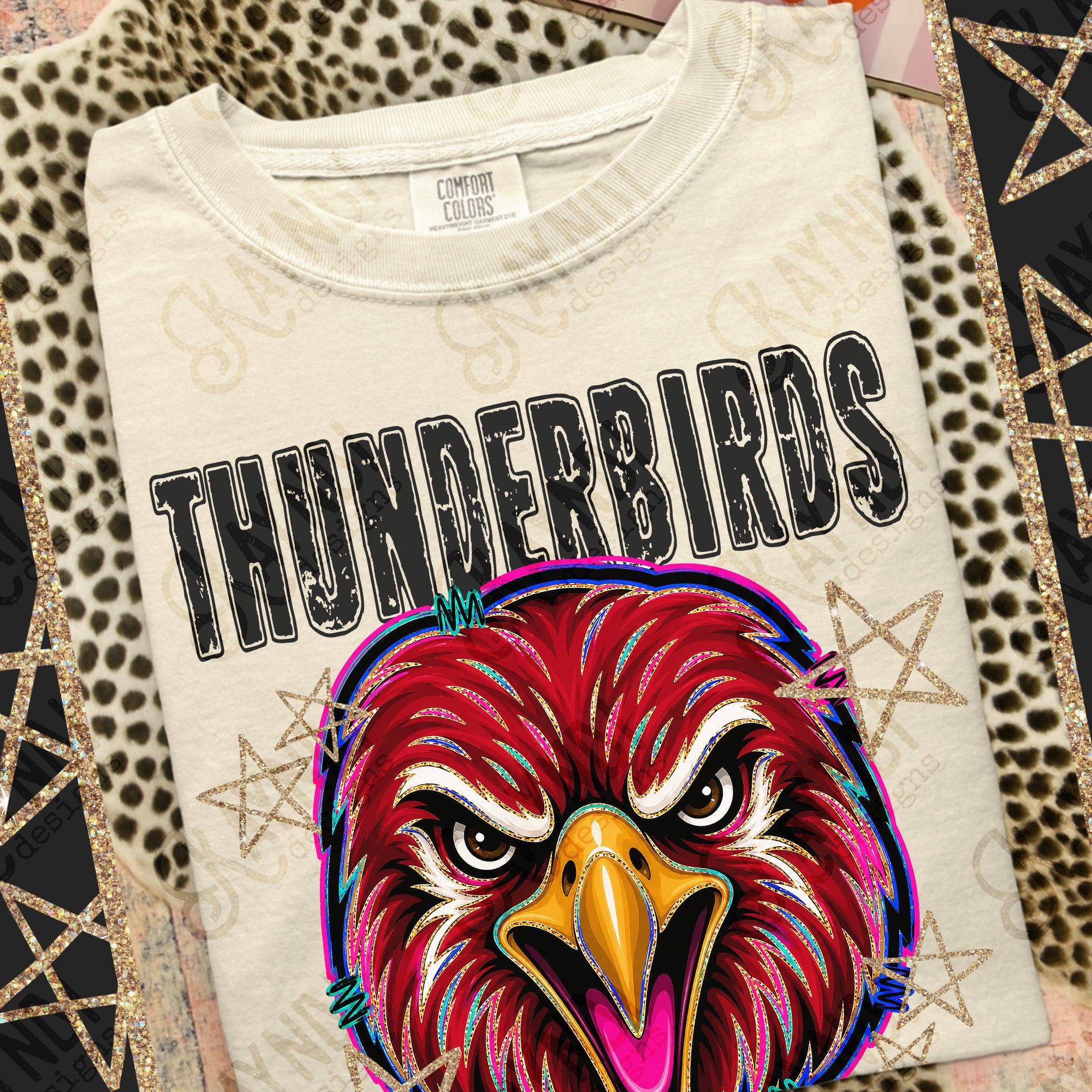 Grunge Varsity Thunderbirds mockup