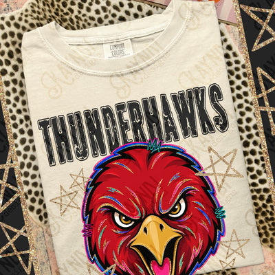 Grunge Varsity Thunderhawks mockup