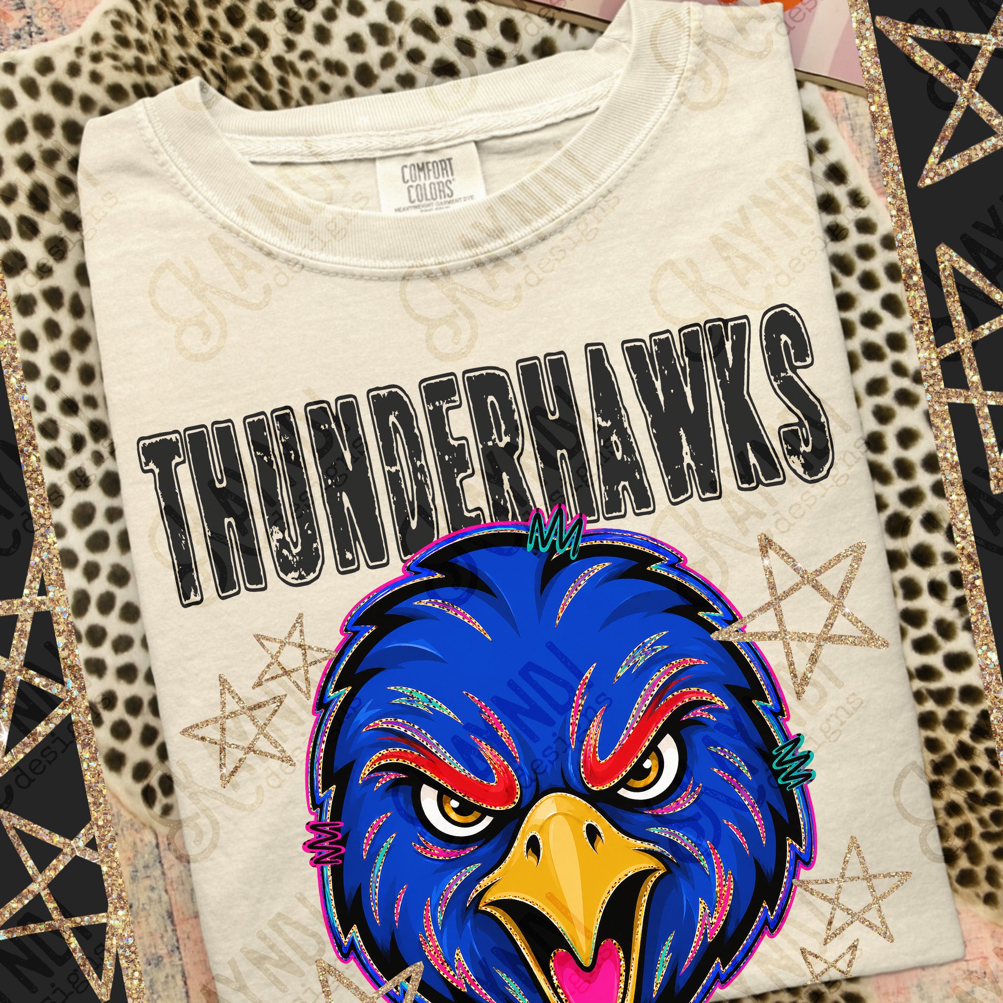 Grunge Varsity Thunderhawks 2 mockup