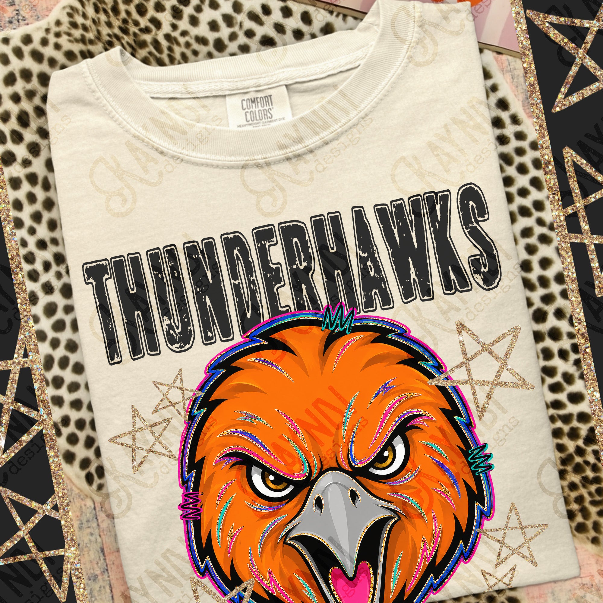 Grunge Varsity Thunderhawks 3 mockup