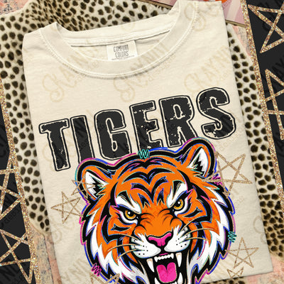 Grunge Varsity Tigers mockup