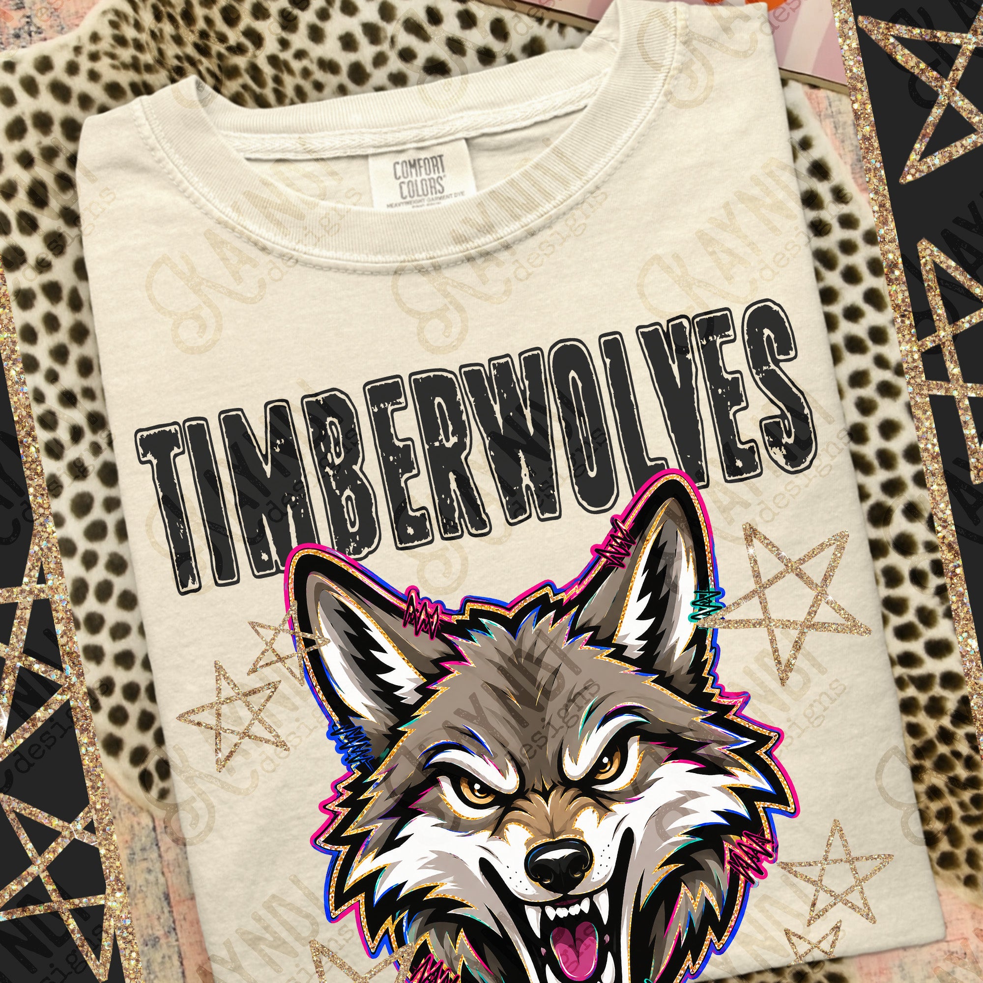 Grunge Varsity Timberwolves mockup