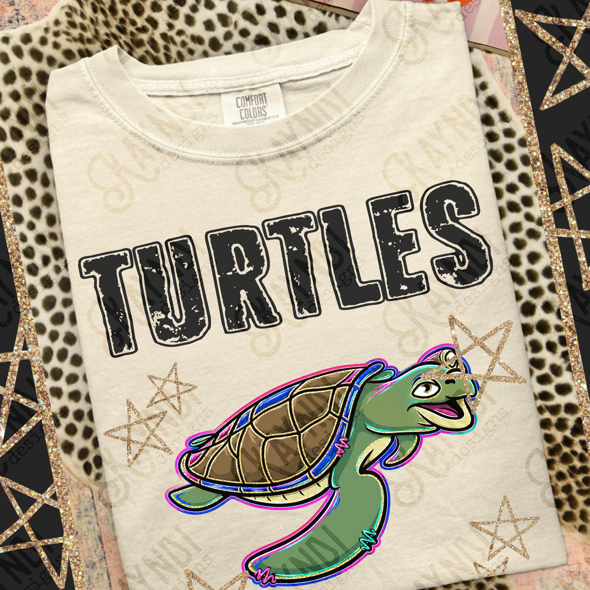Grunge Varsity Turtles mockup