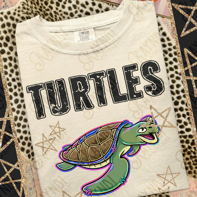 Grunge Varsity Turtles mockup