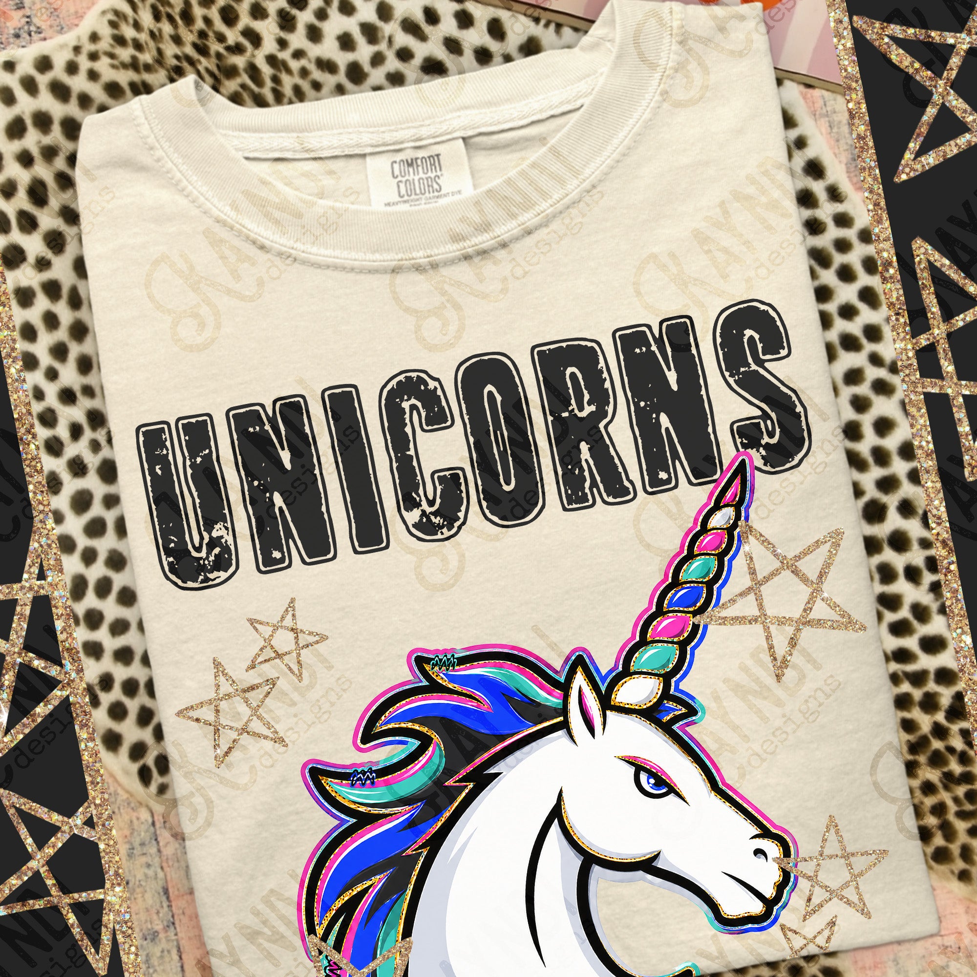 Grunge Varsity Unicorns mockup