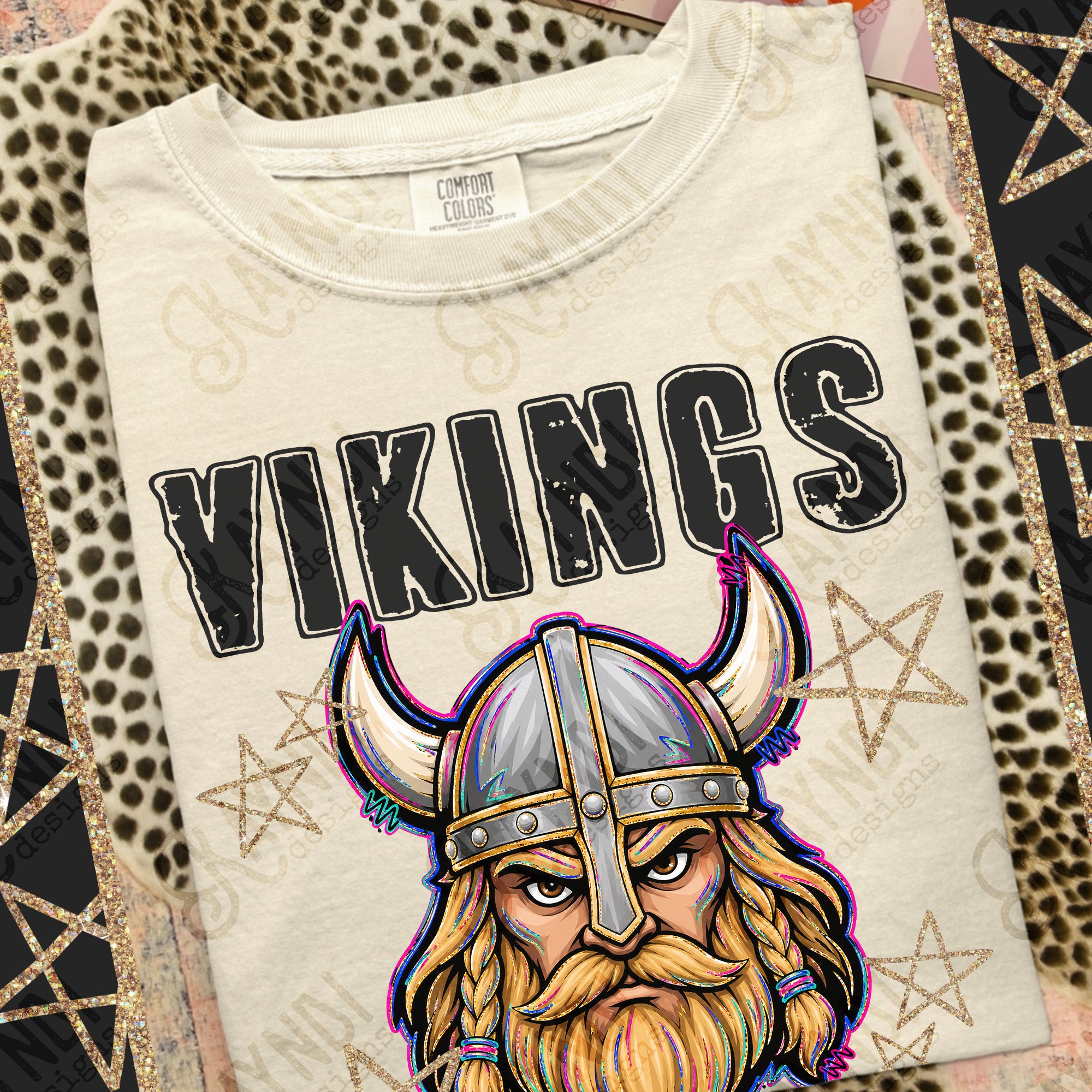 Grunge Varsity Vikings mockup