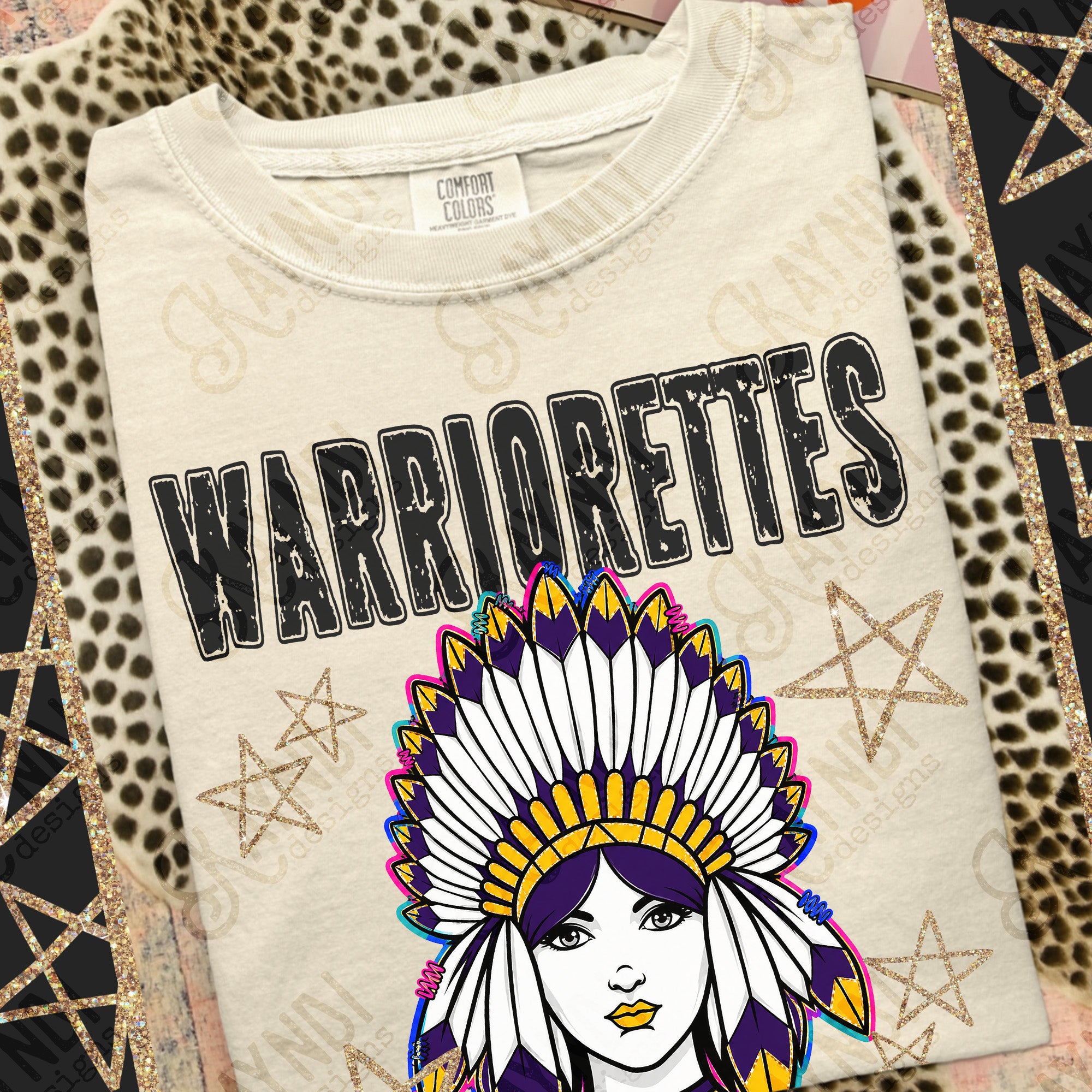 Grunge Varsity Warriorettes mockup