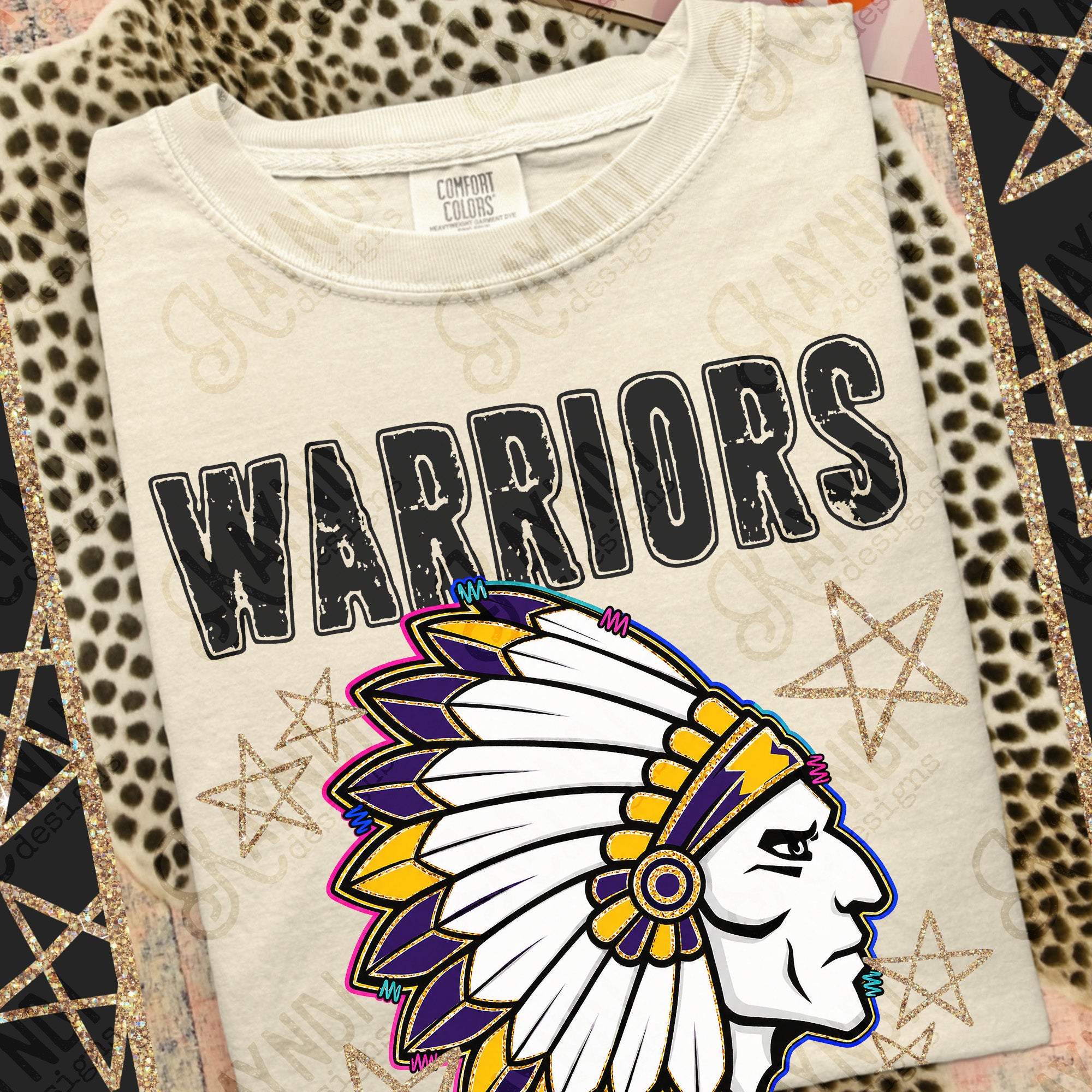 Grunge Varsity Warriors mockup