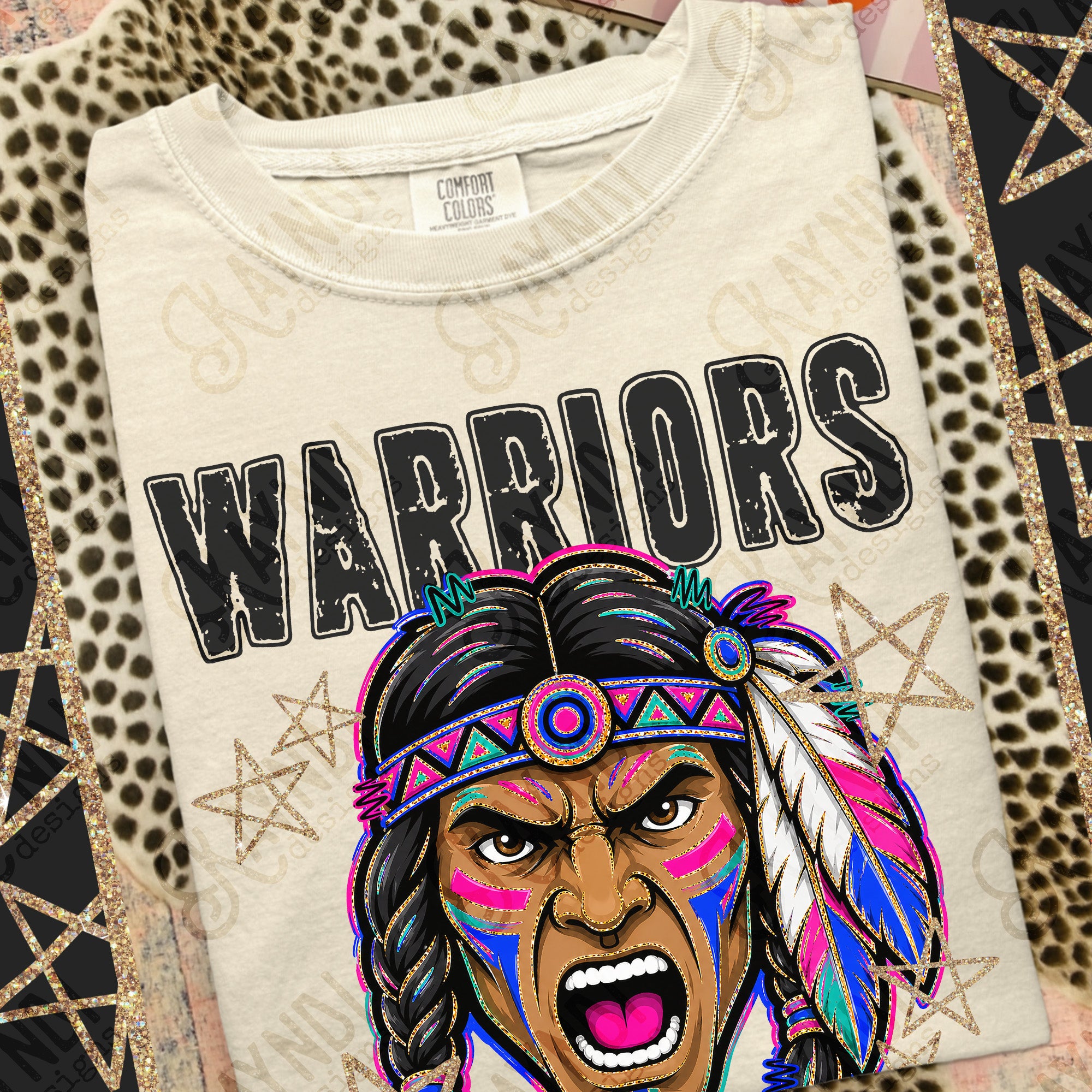 Grunge Varsity Warriors 2 mockup