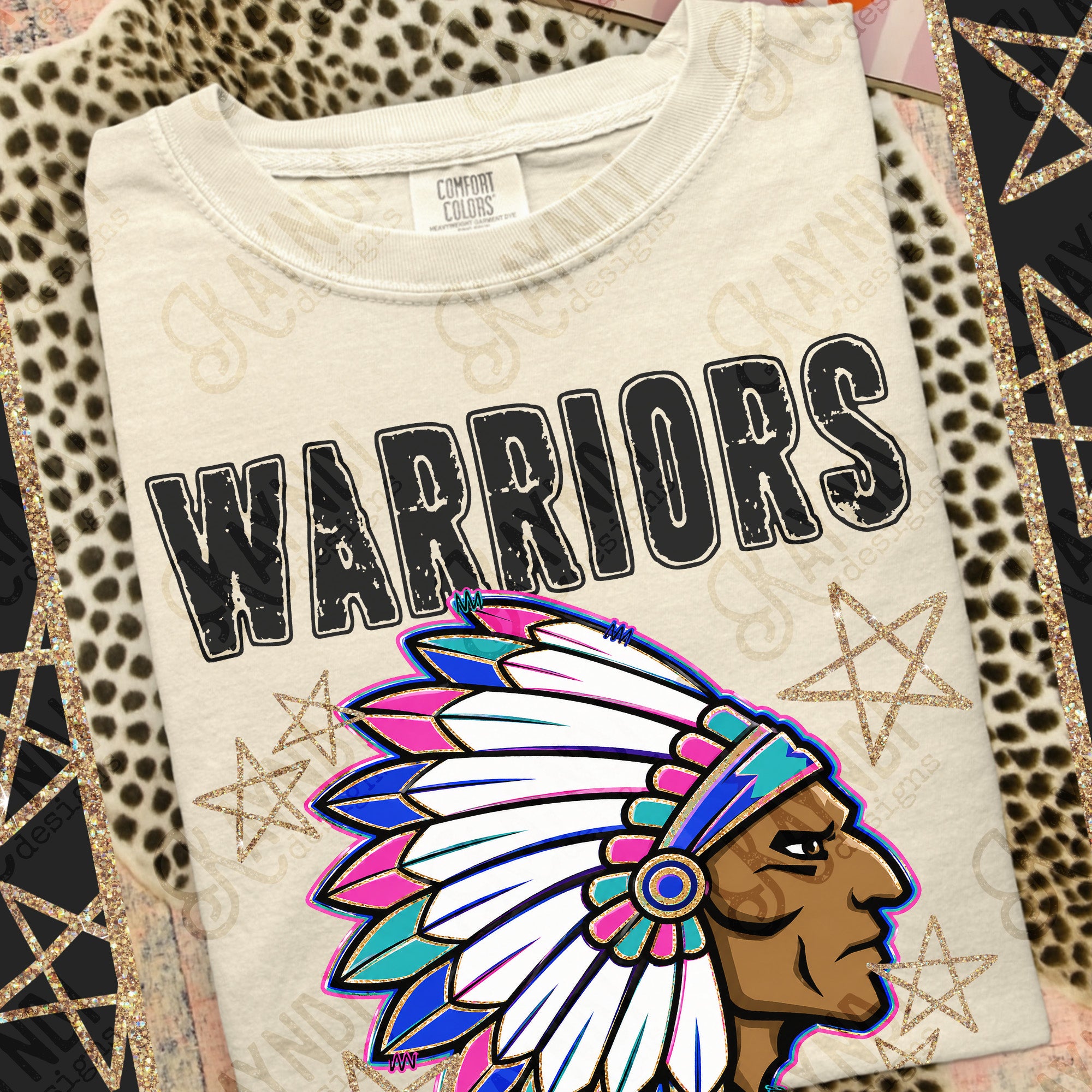 Grunge Varsity Warriors 3 mockup