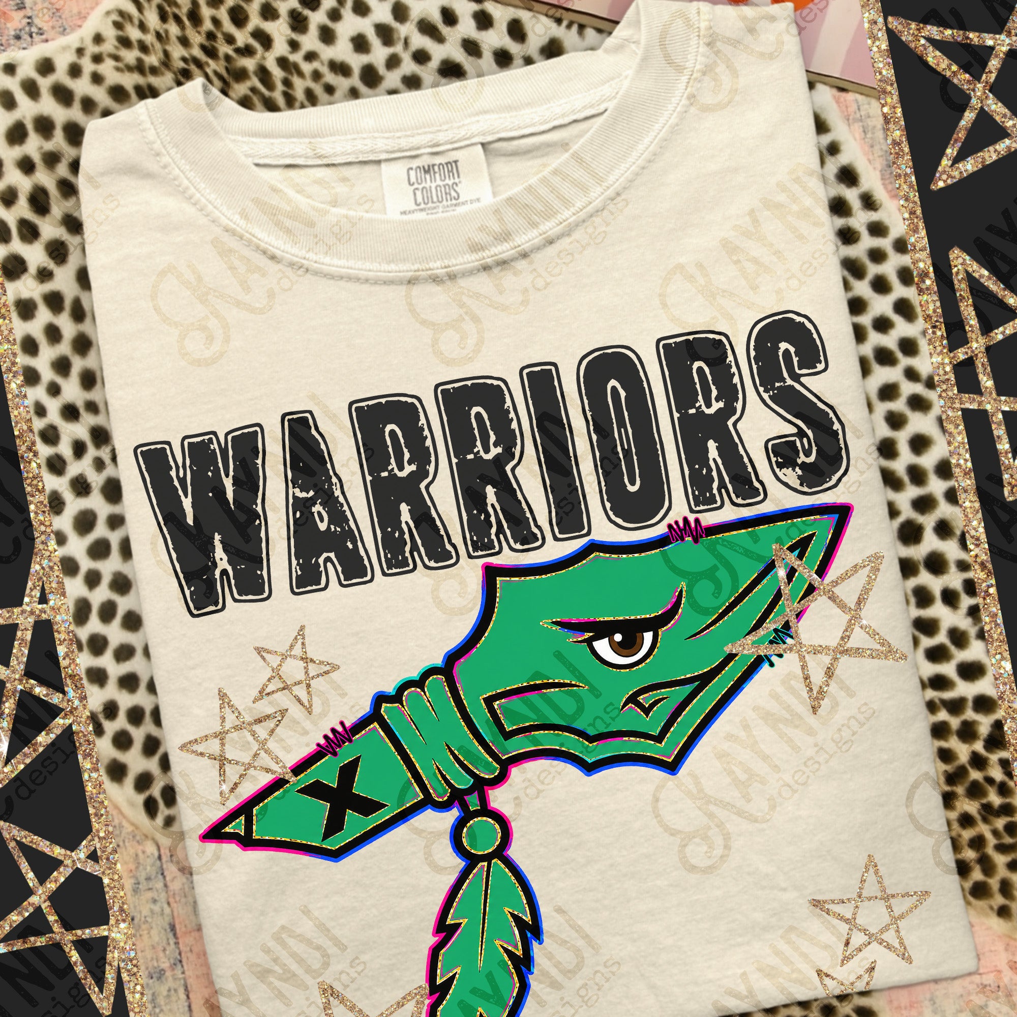 Grunge Varsity Warriors 4 mockup