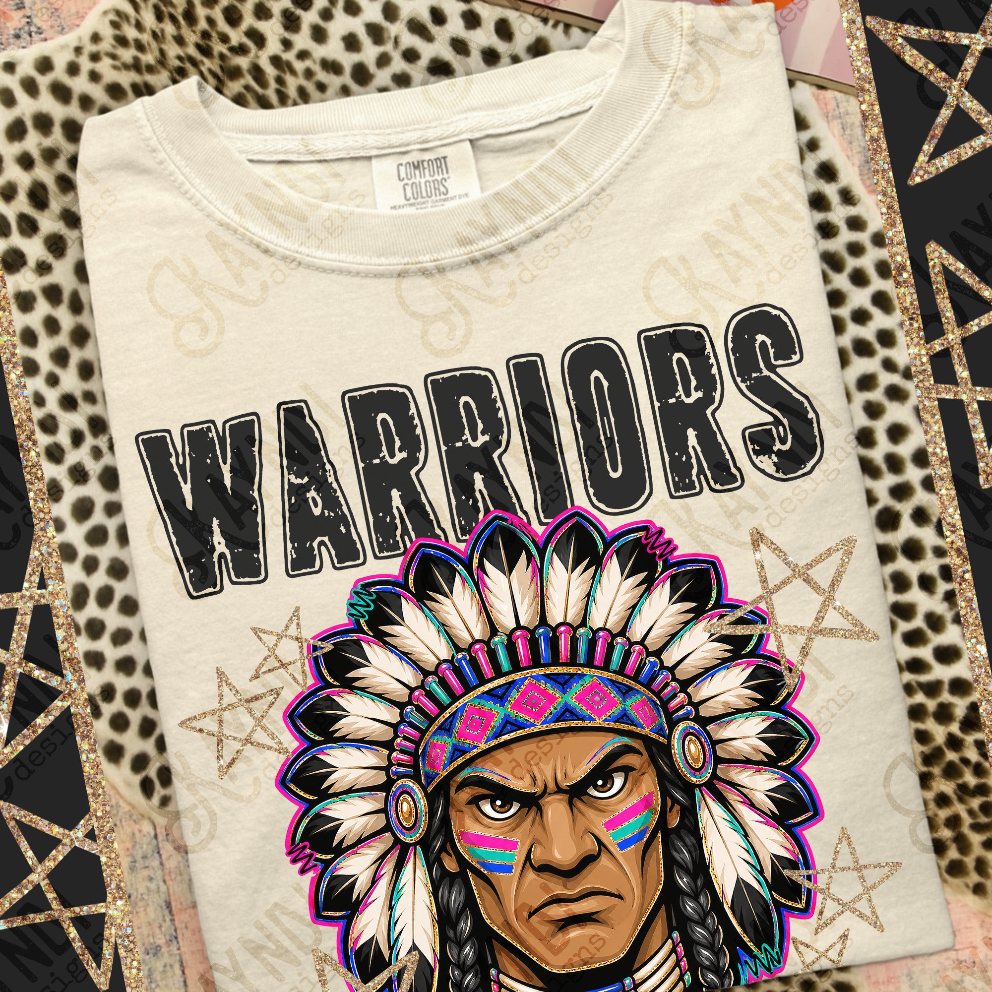 Grunge Varsity Warriors 5 mockup