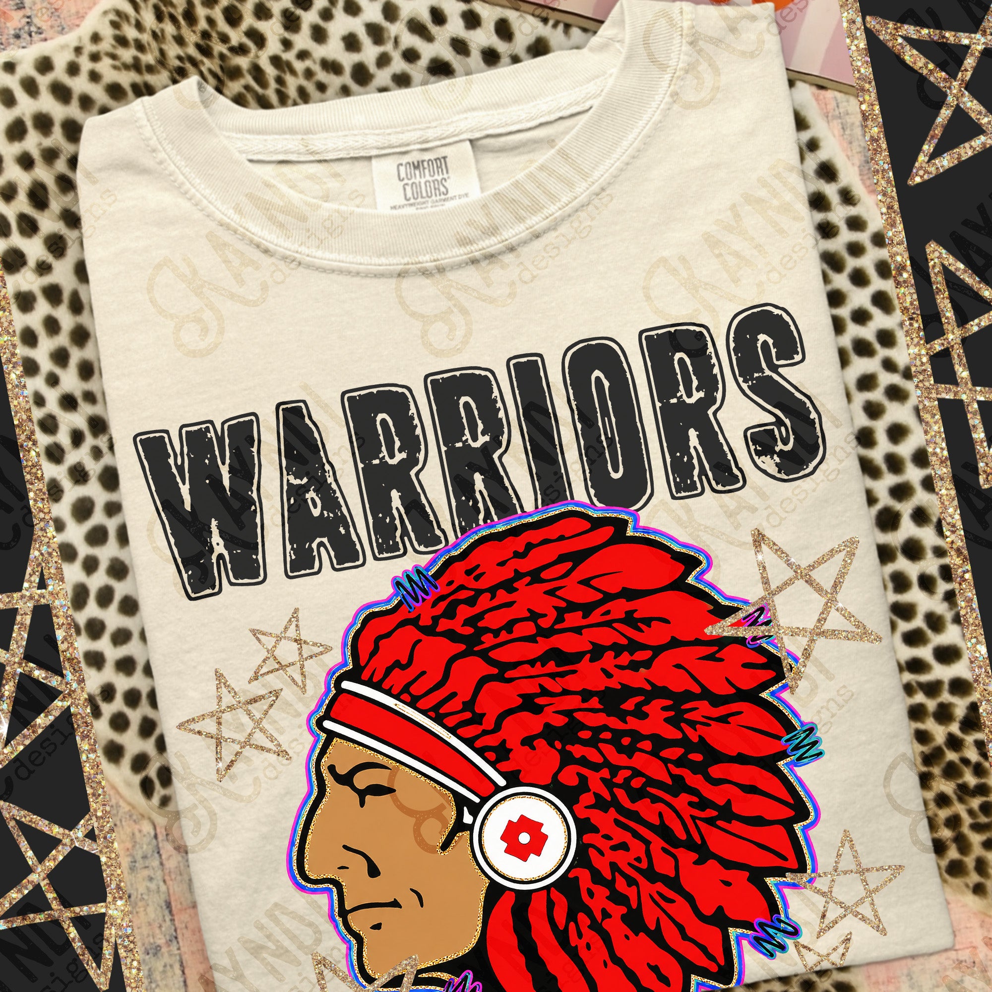 Grunge Varsity Warriors 6 mockup