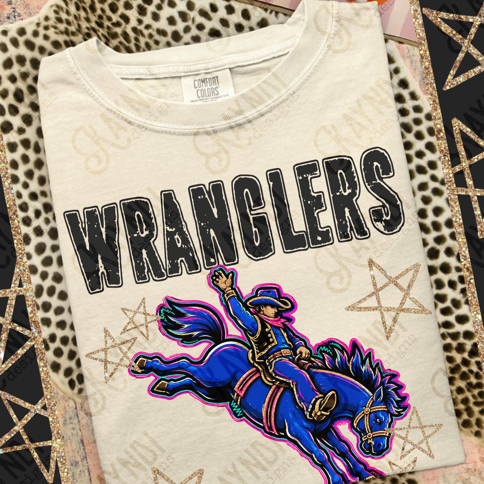 Grunge Varsity Wranglers mockup