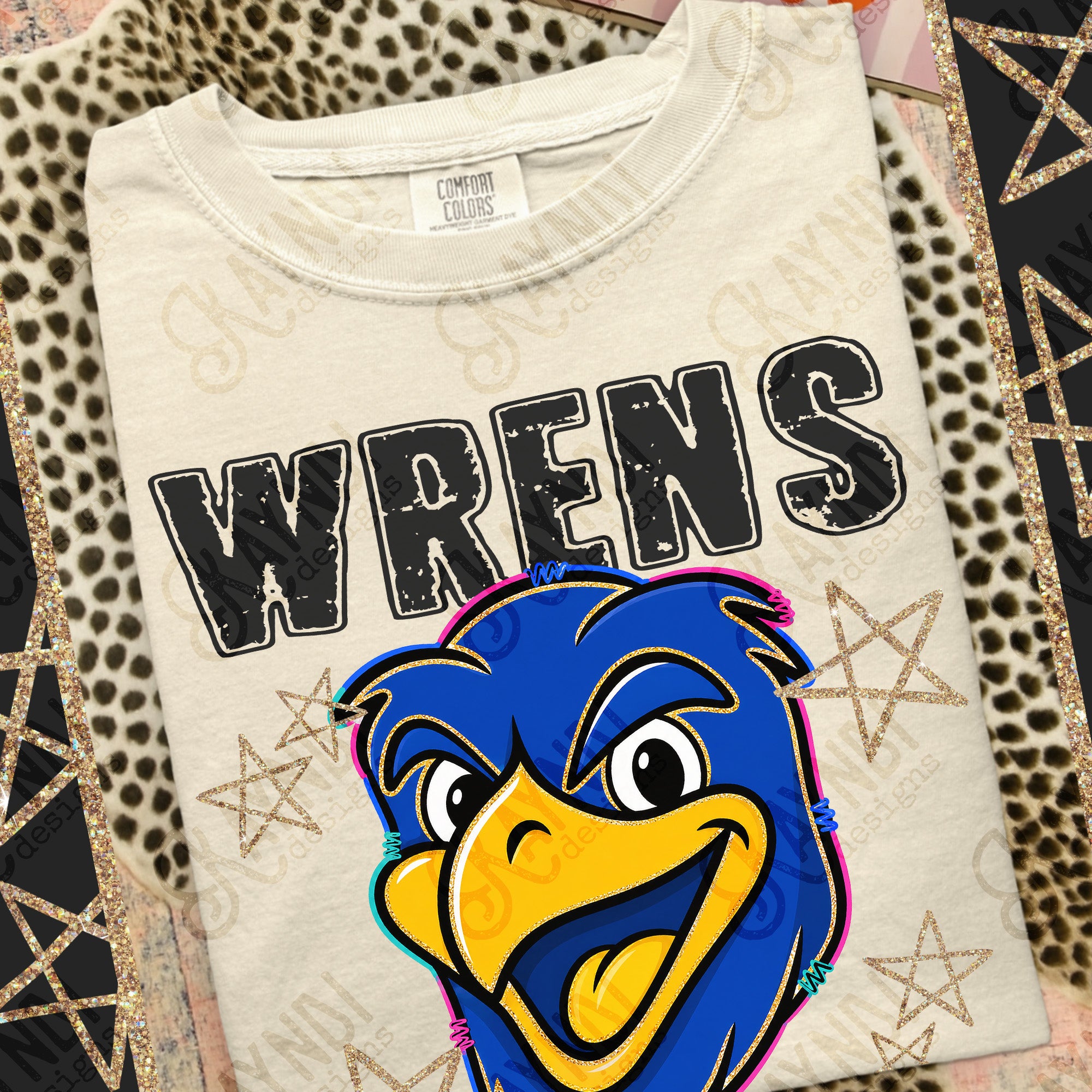 Grunge Varsity Wrens mockup