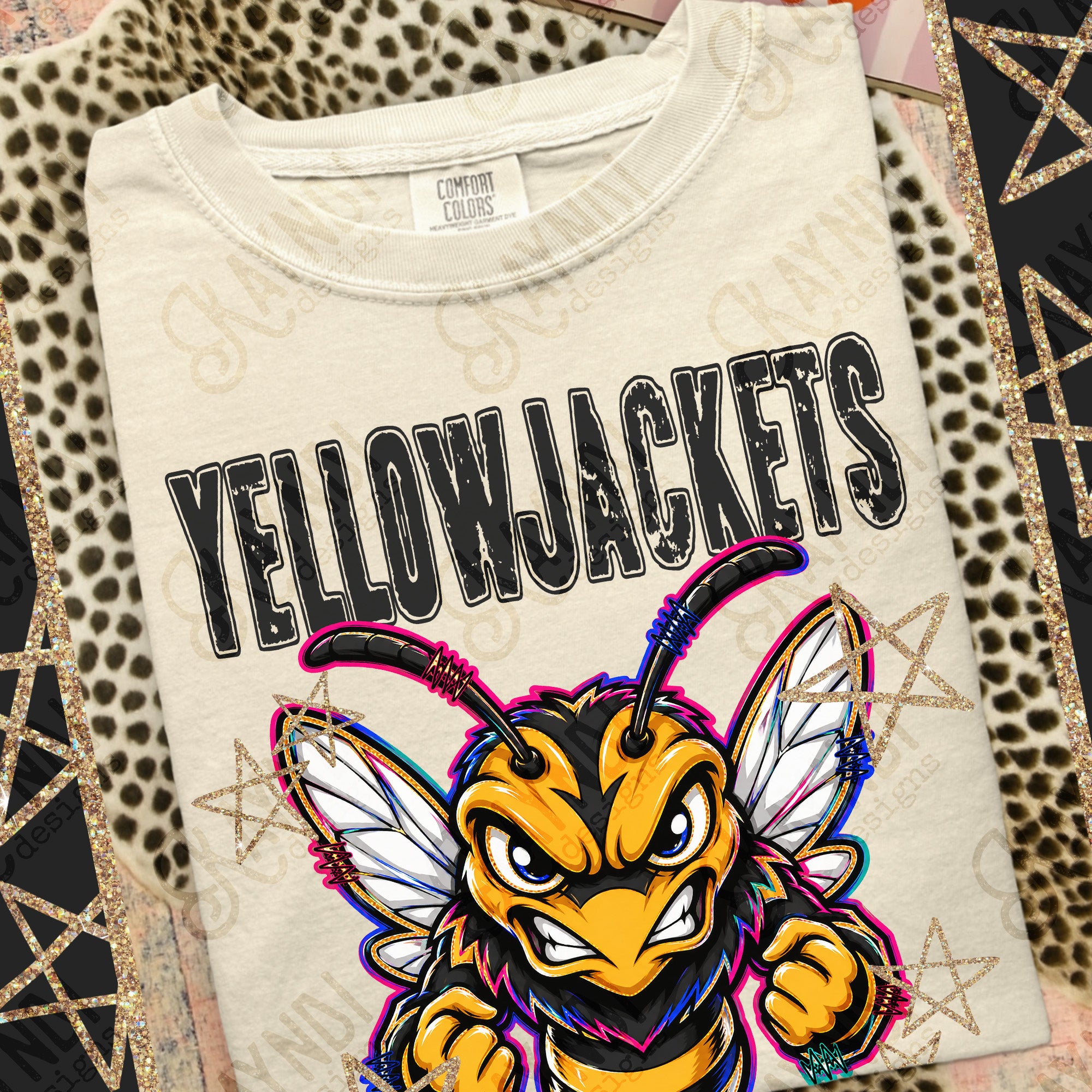 Grunge Varsity Yellow Jackets mockup