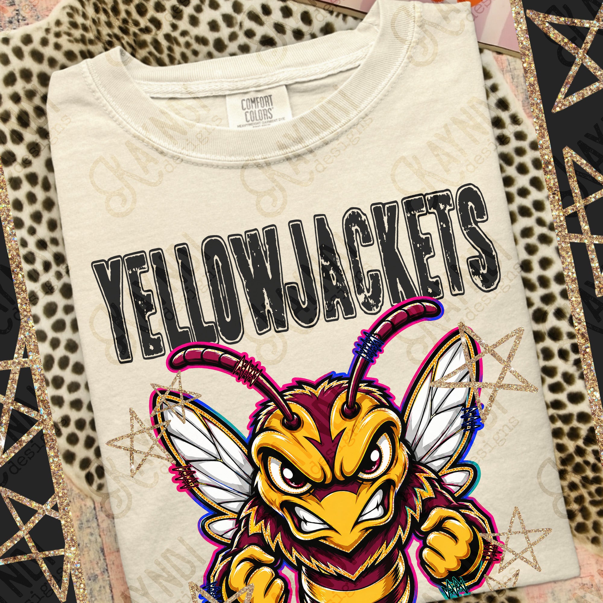 Grunge Varsity Yellow Jackets 2 mockup