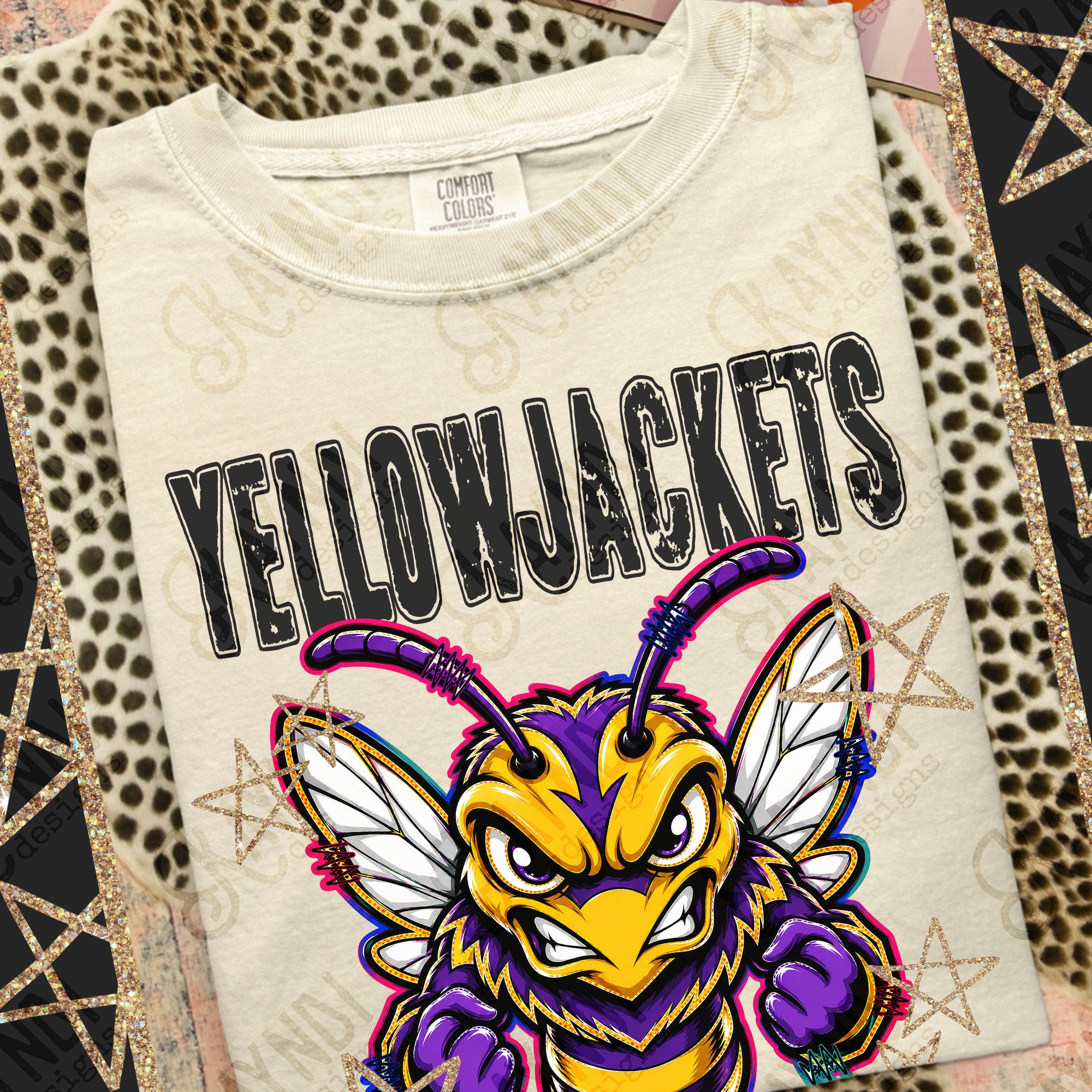 Grunge Varsity Yellow Jackets 3 mockup