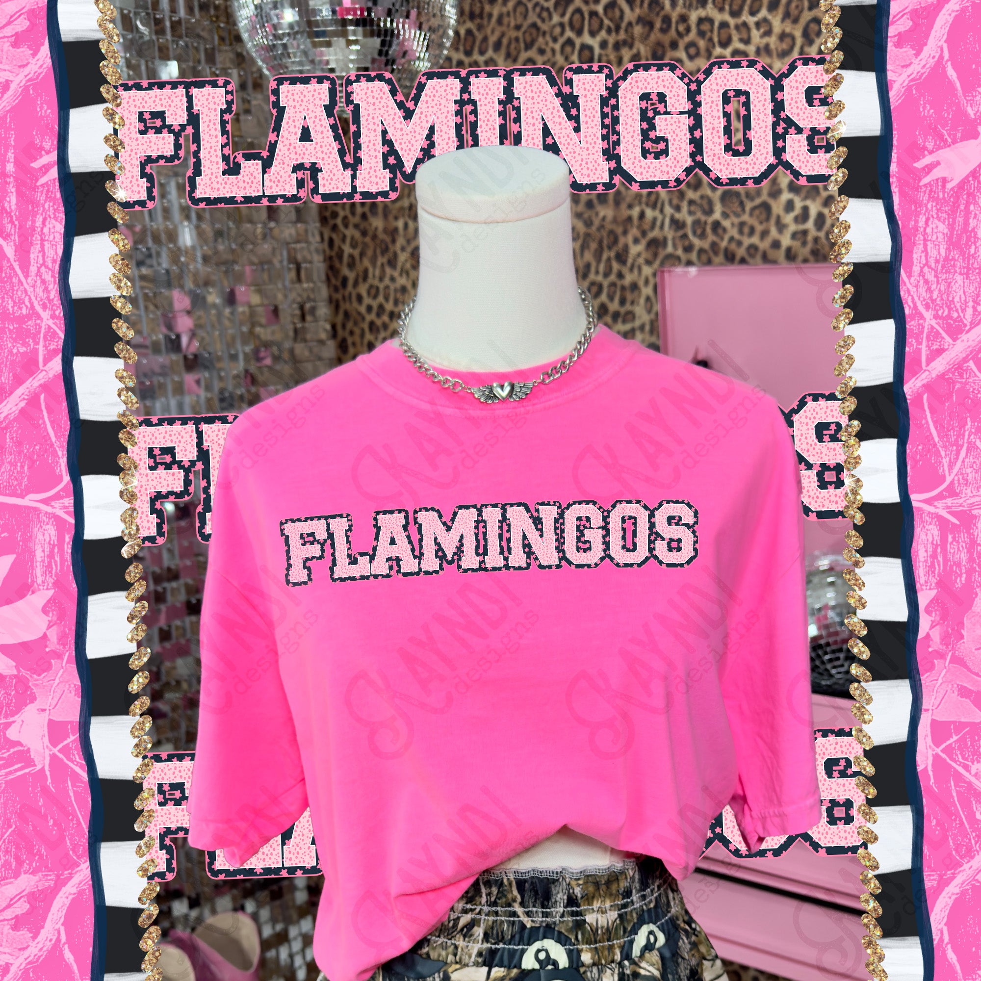 Varsity Stars Flamingos mockup