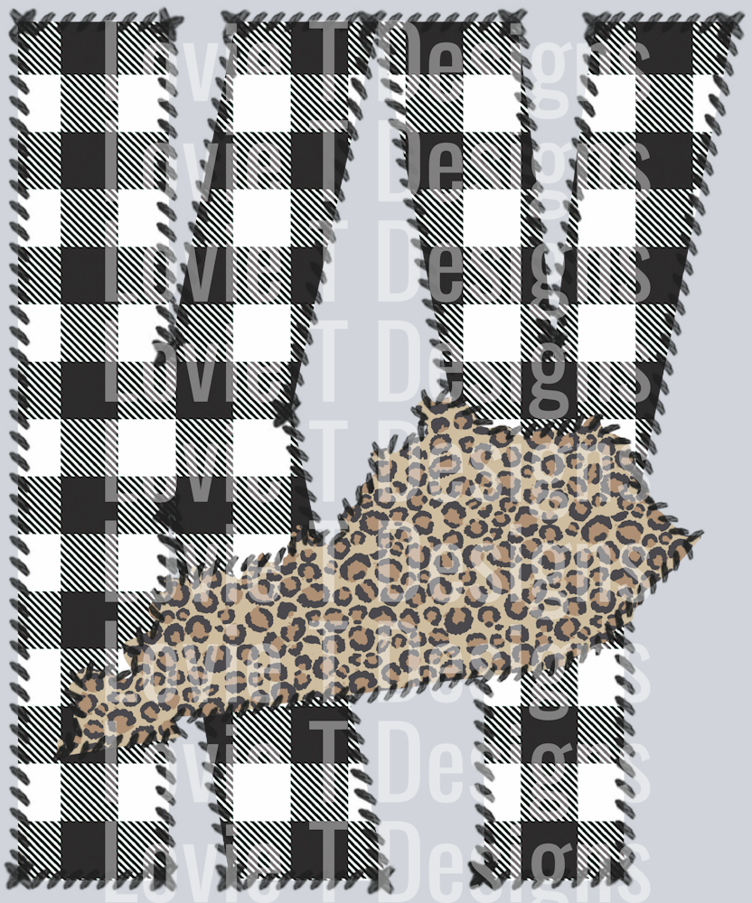 Kentucky Buffalo Plaid Leopard State Stitch