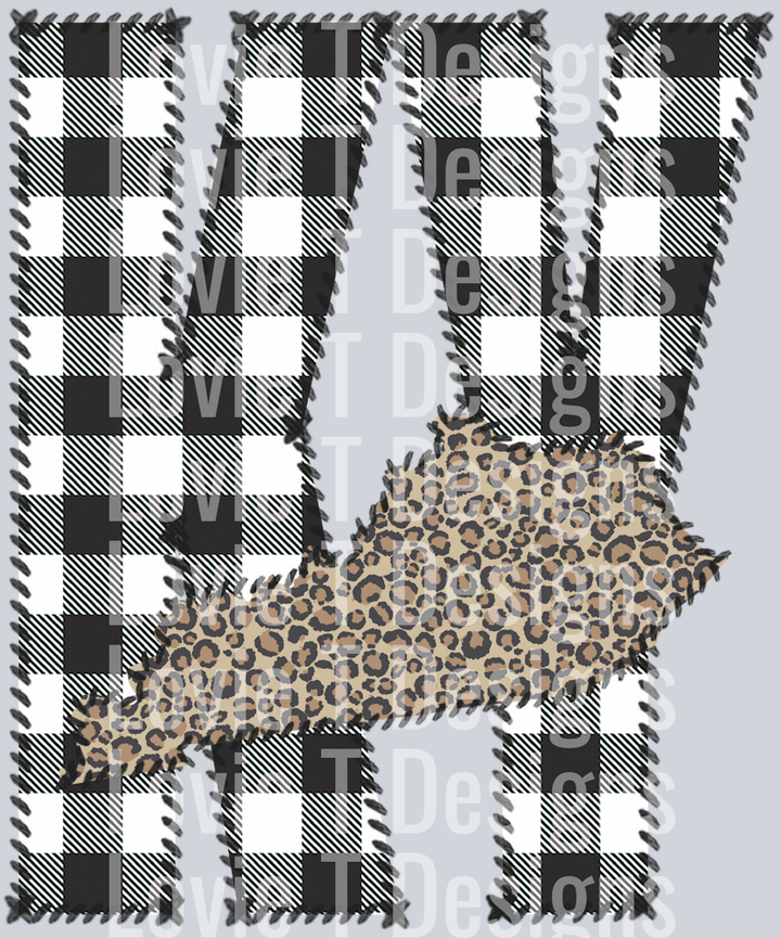 Kentucky Buffalo Plaid Leopard State Stitch