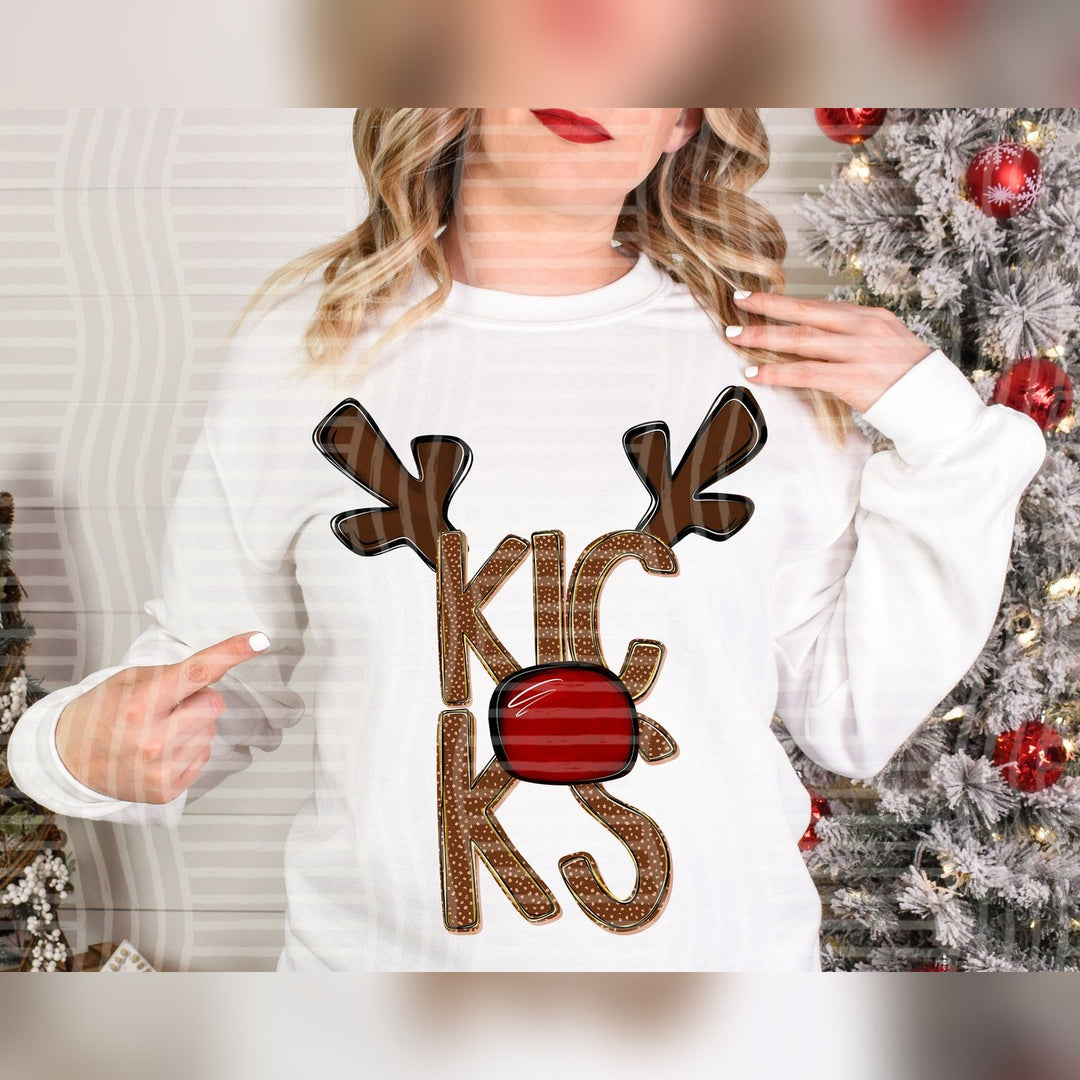 Kicks Deer Antler Mascots DTF transfer