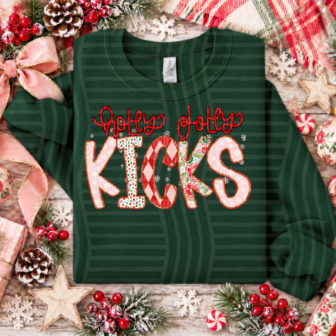 Kicks Holly Jolly Confetti Mascots DTF transfer