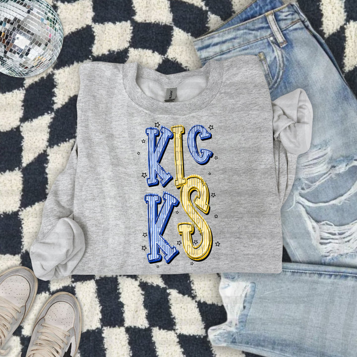Kicks Seersucker Chic Two Color Mascots DTF transfer