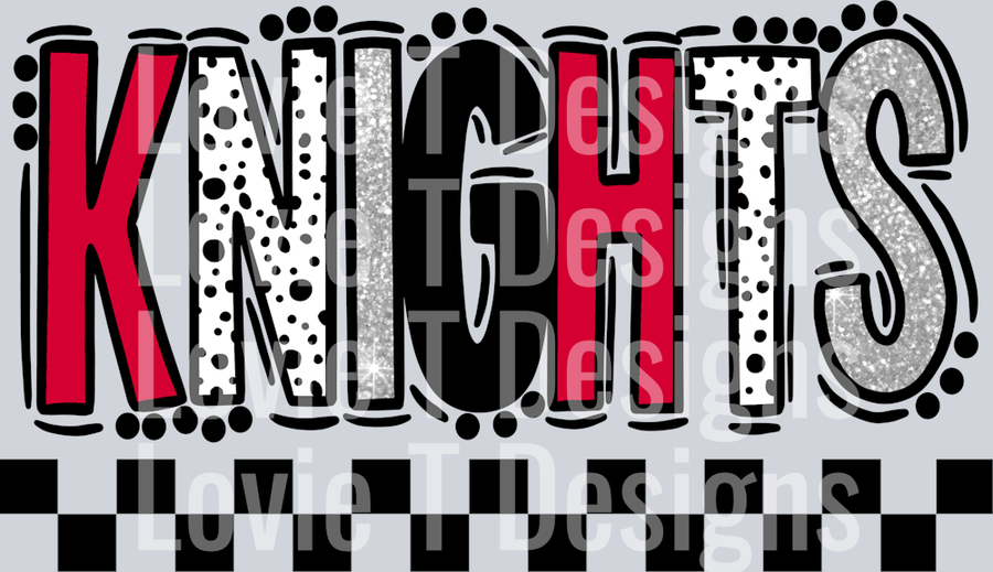 Kights Fire Red Light Gray Doodle Dot
