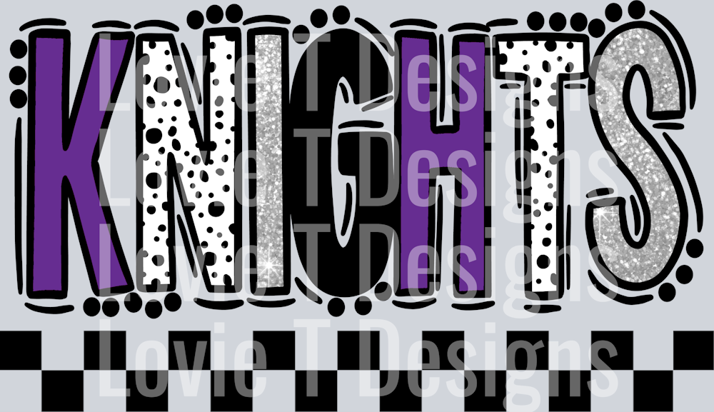 Kights Purple Light Gray Doodle Dot