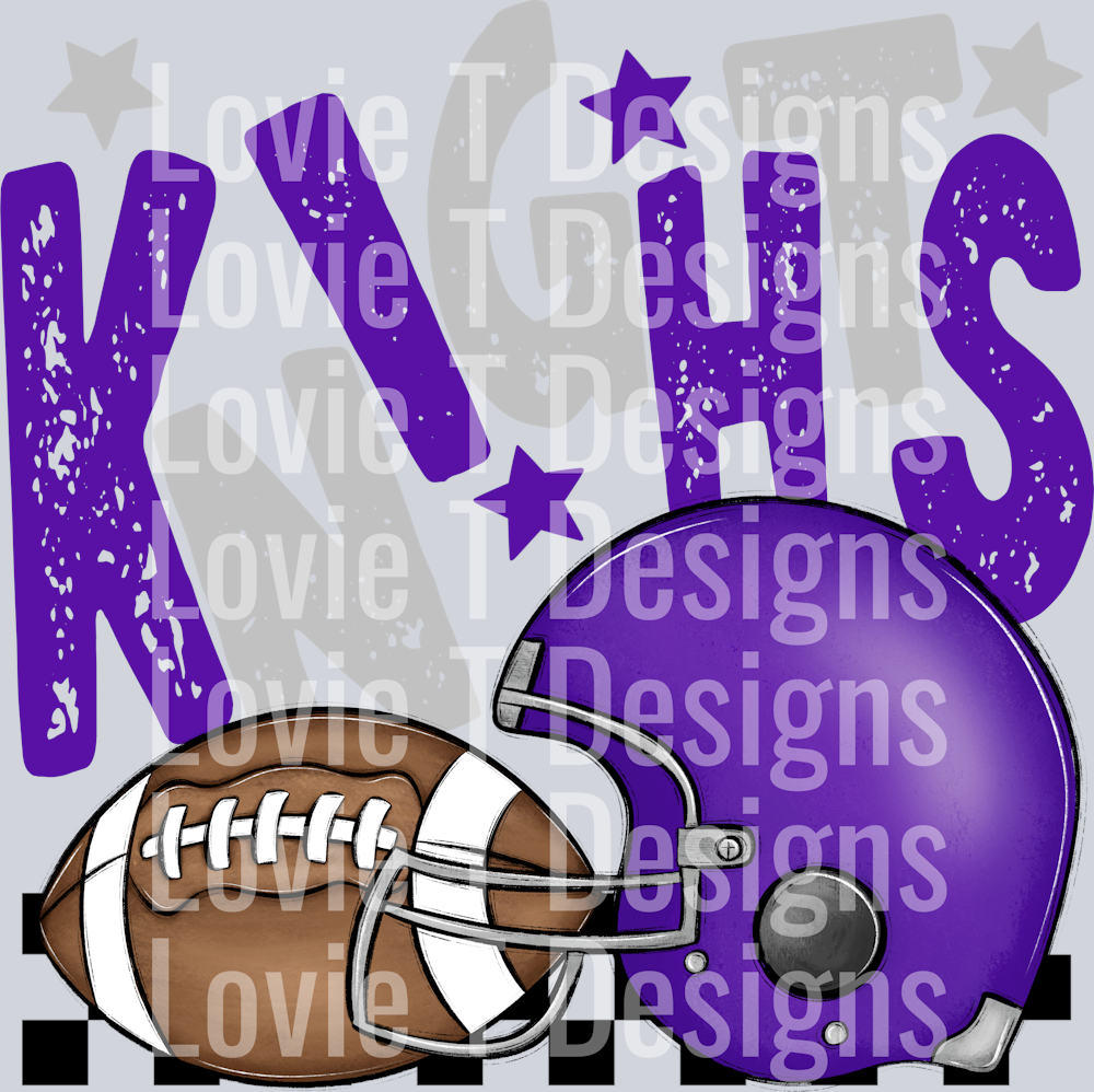 Knights Football Helmet Purple Silver