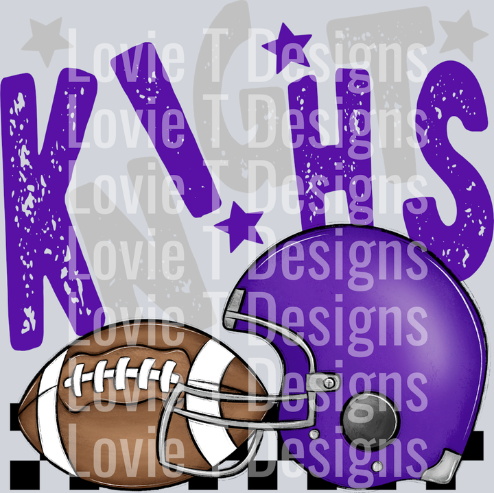 Knights Football Helmet Purple Silver