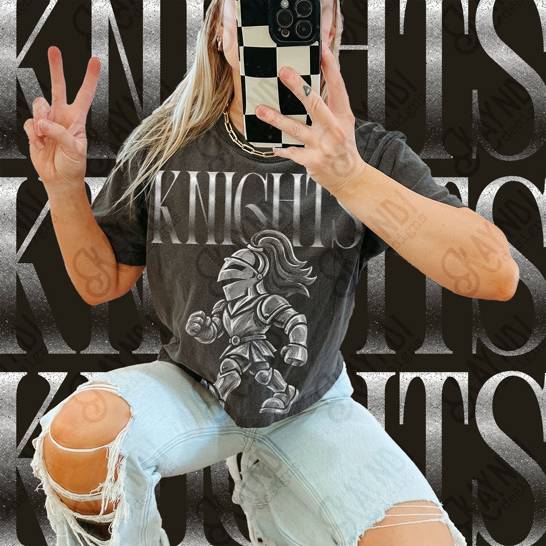 Halftone Mascots Knights 2 DTF transfer mockup